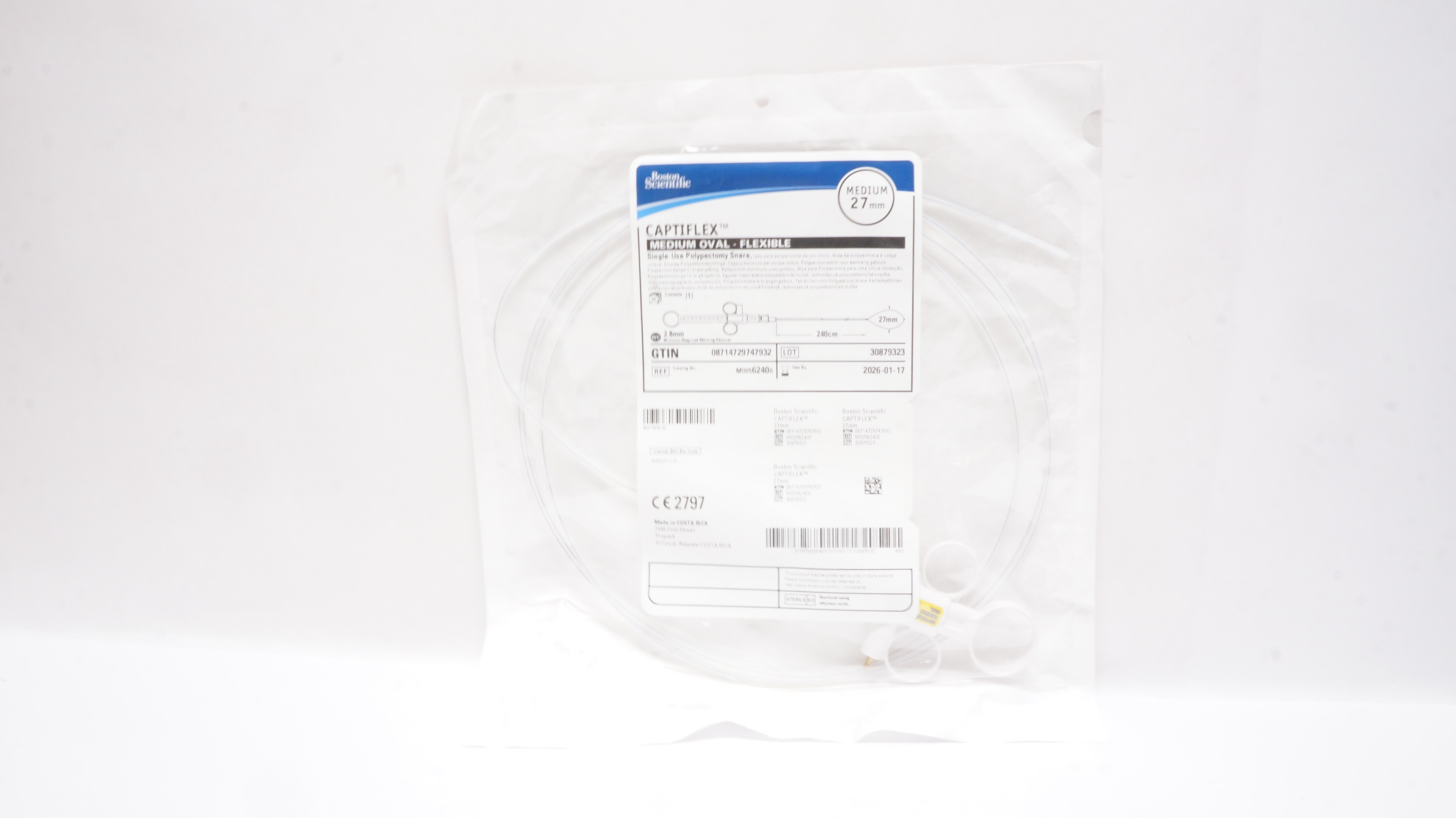 Boston Scientific 6240 Captiflex Medium-Oval Flexible Polypectomy Snare 27mm