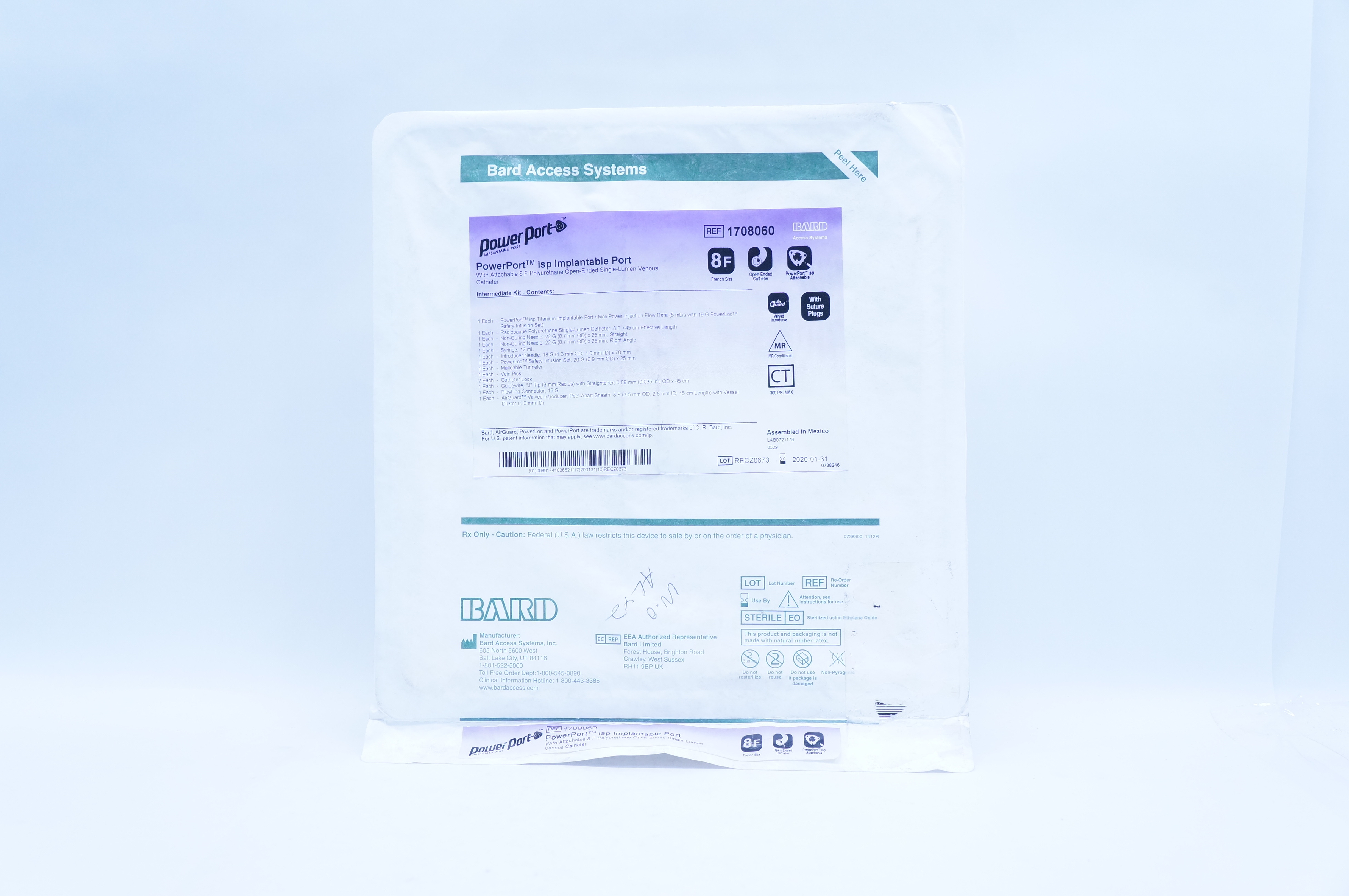 Bard 1708060 PowerPort Isp Implantable Port 8F (x)