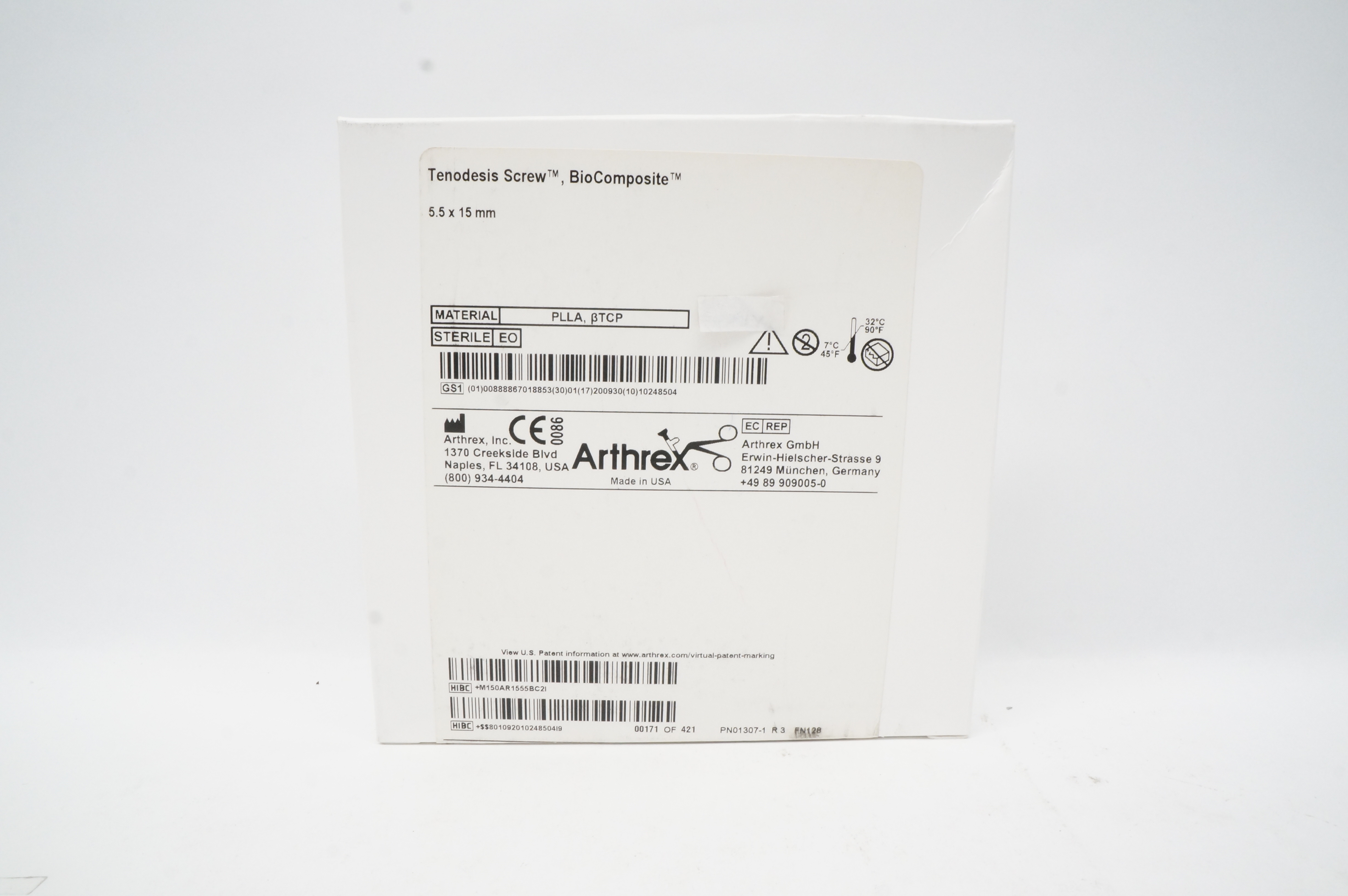 Arthrex AR-1555BC Tenodesis Screw, BioComposite 5.5mm x 15mm (x)