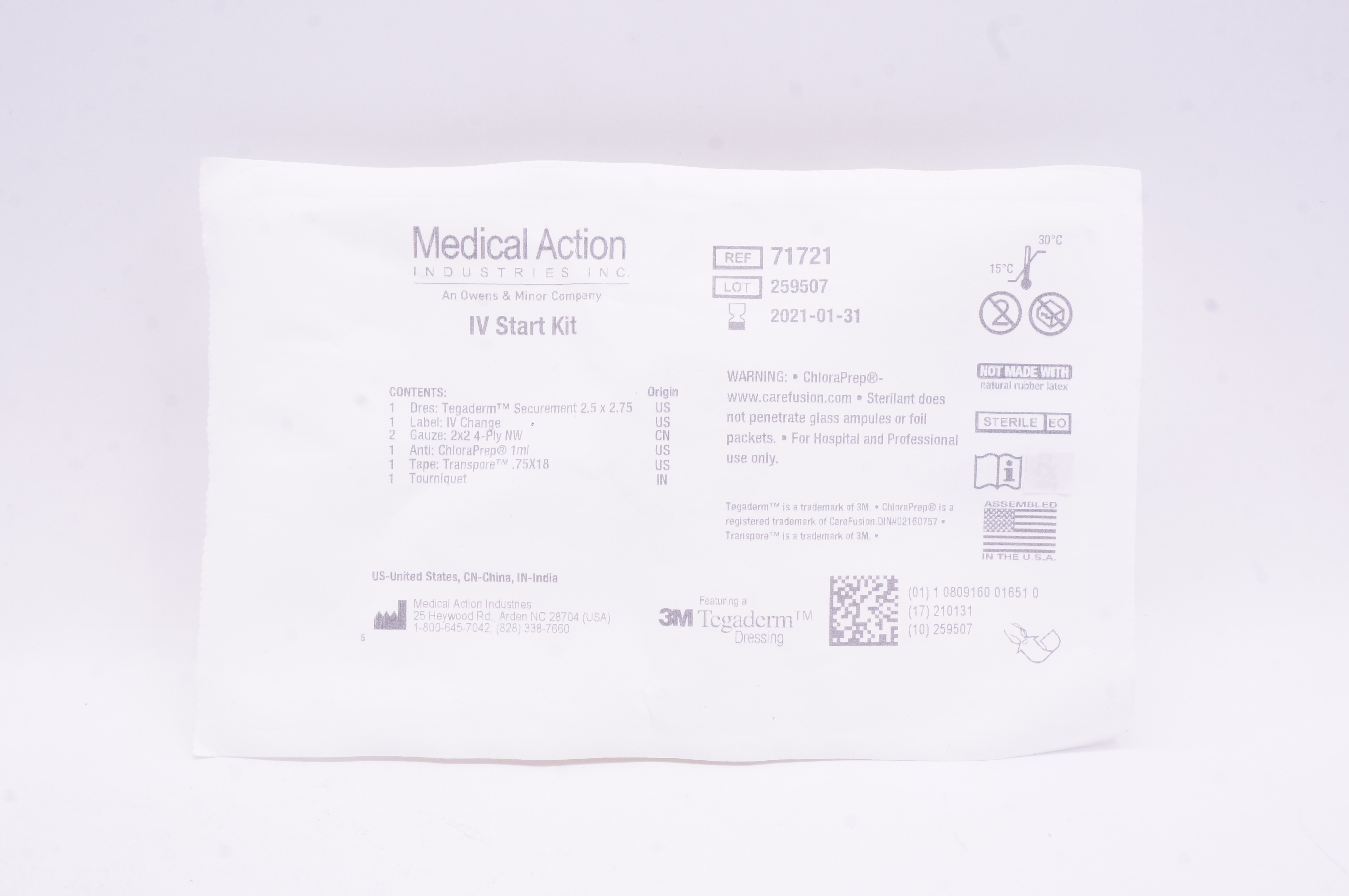 Medical Action Industries 71721 3M Tegaderm IV Start Kit (x)