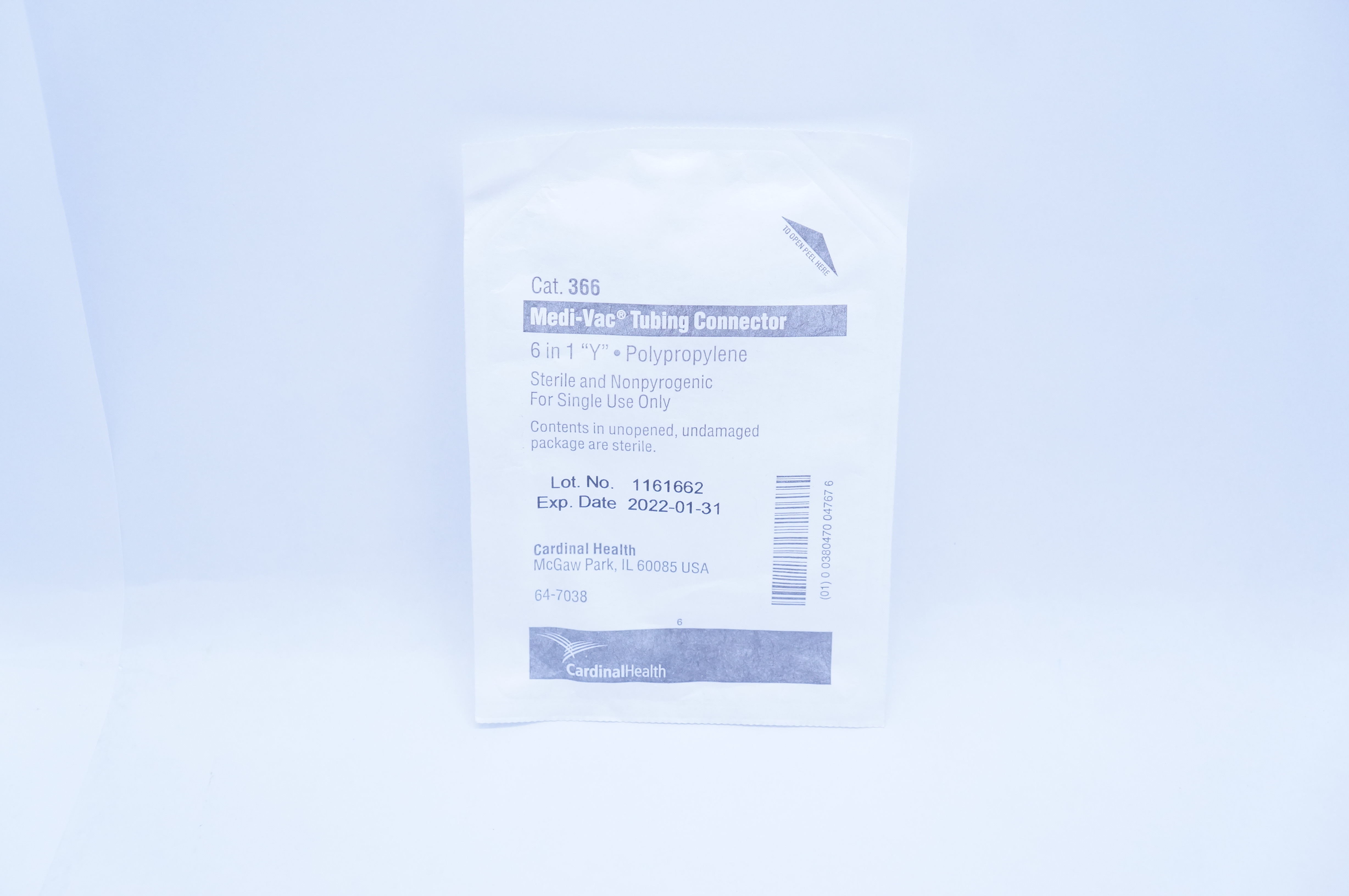 Cardinal Health 366 Medi-Vac Tubing Connector 6 in 1 Y Polypropylene (x)