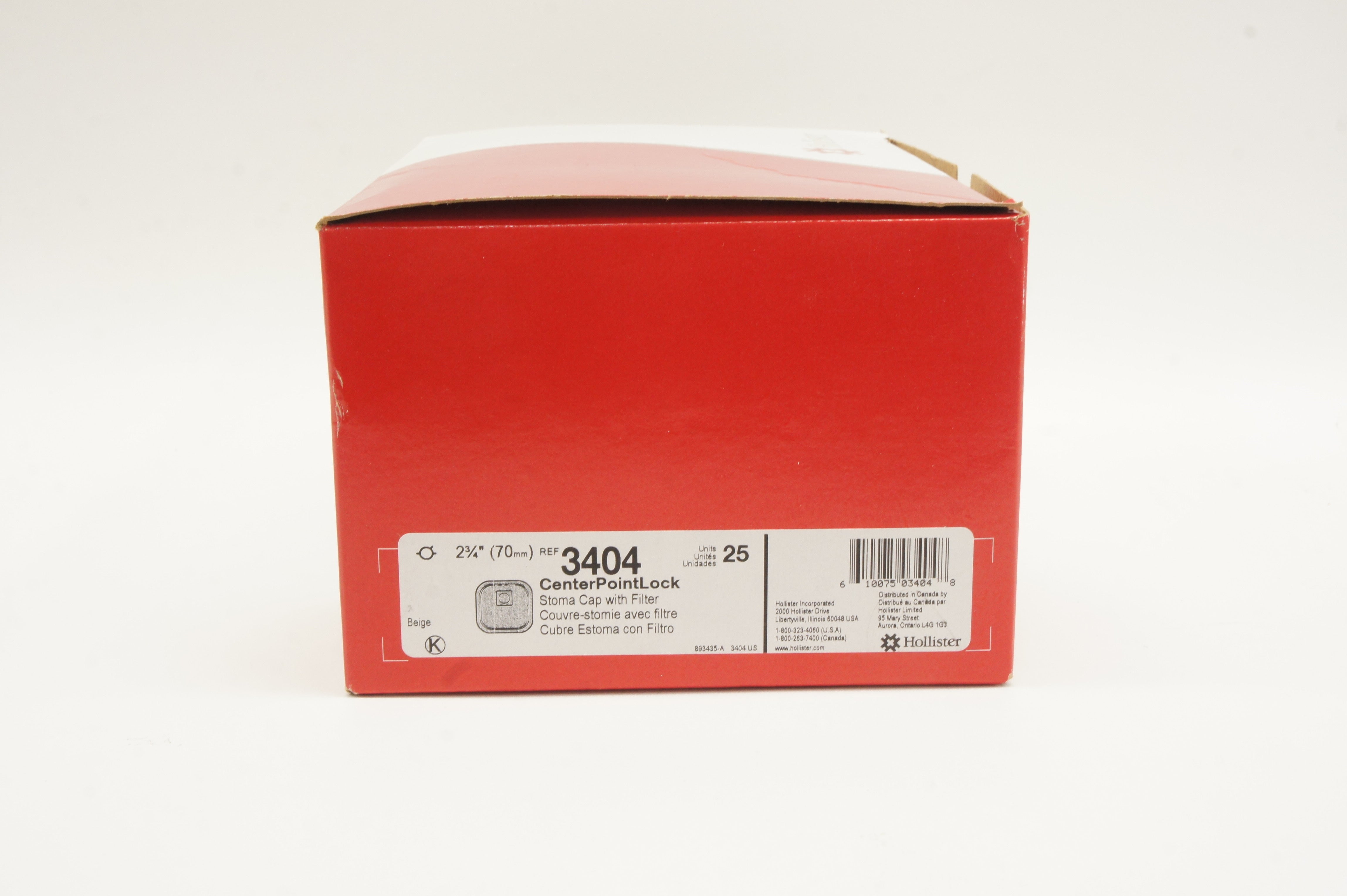 Hollister 3404 CenterPoint Lock Stoma Cap with Filter 2-3/4inch - Box of 24