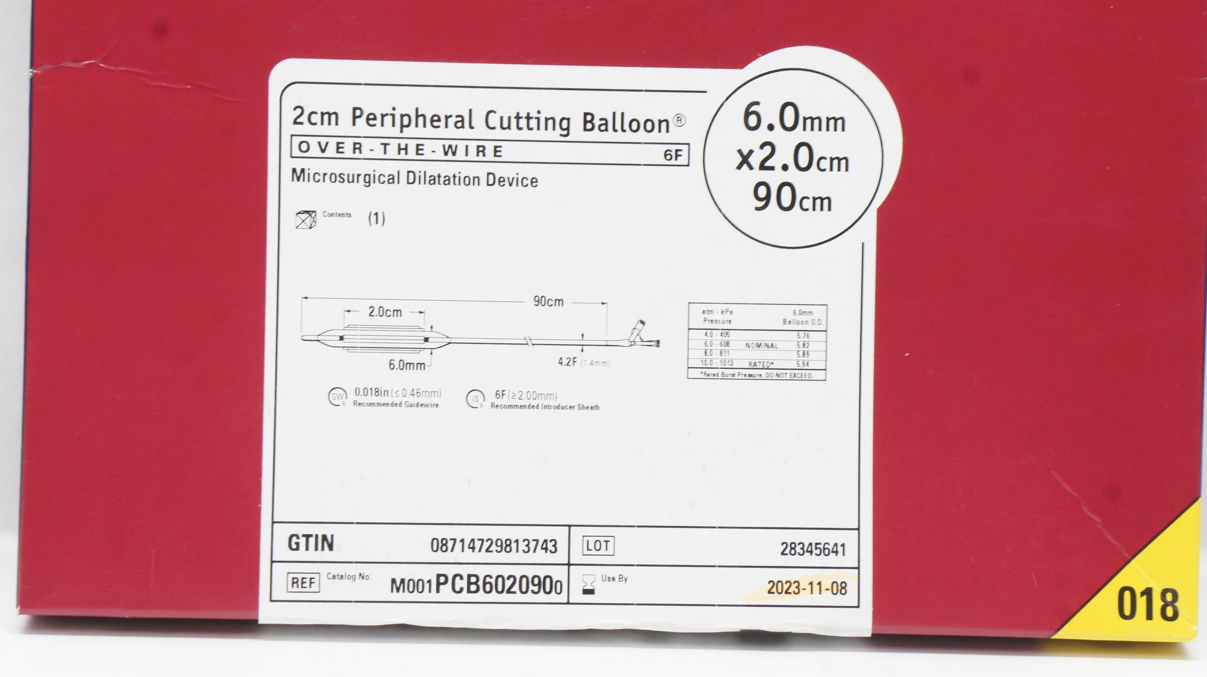 Boston Scientific M001PCB6020900 Peripheral Cutting Balloon 6.0mm