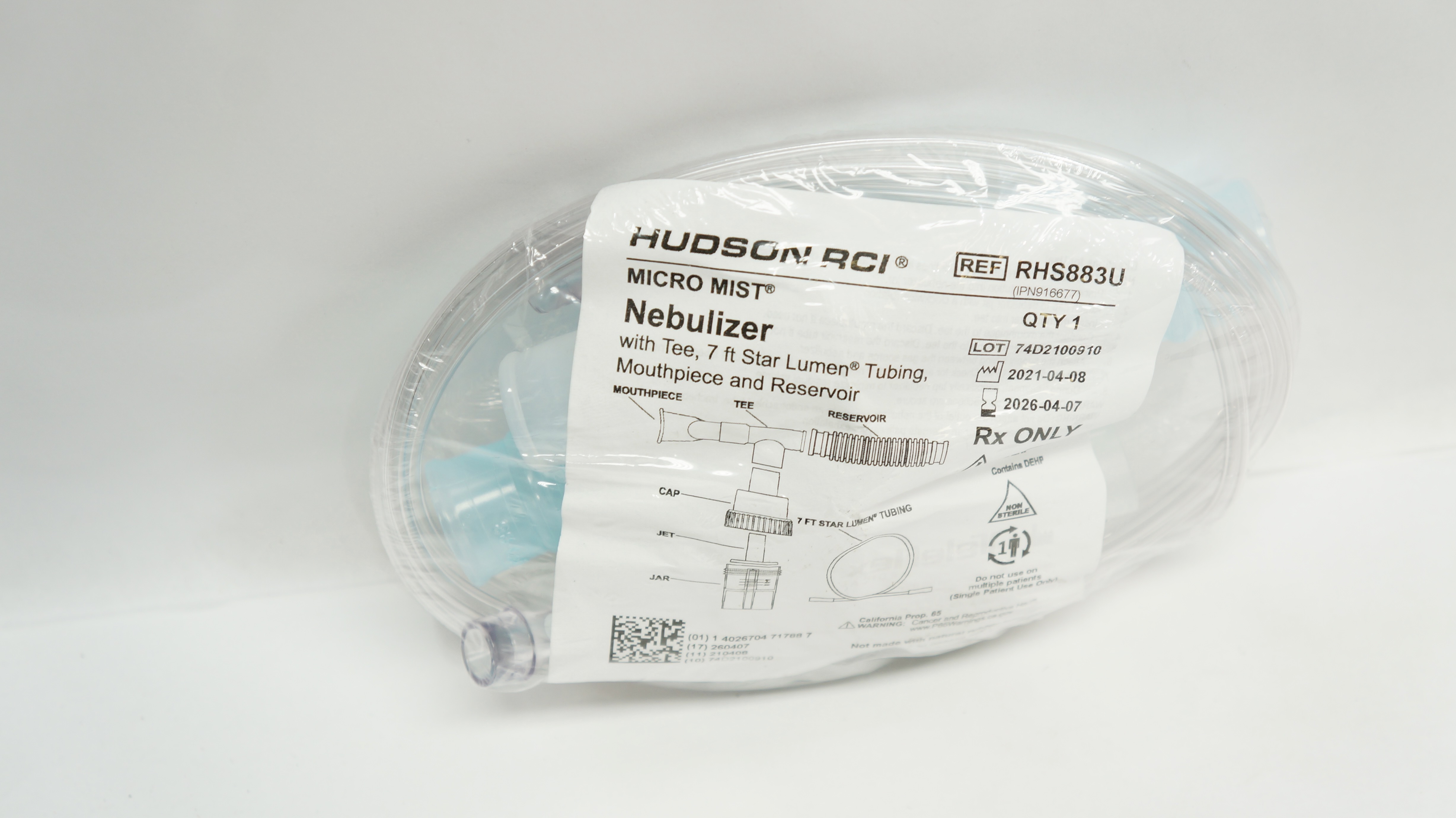 Teleflex RHS883U Hudson RCI Micro Mist Nebulizer w/7ft. Tubing