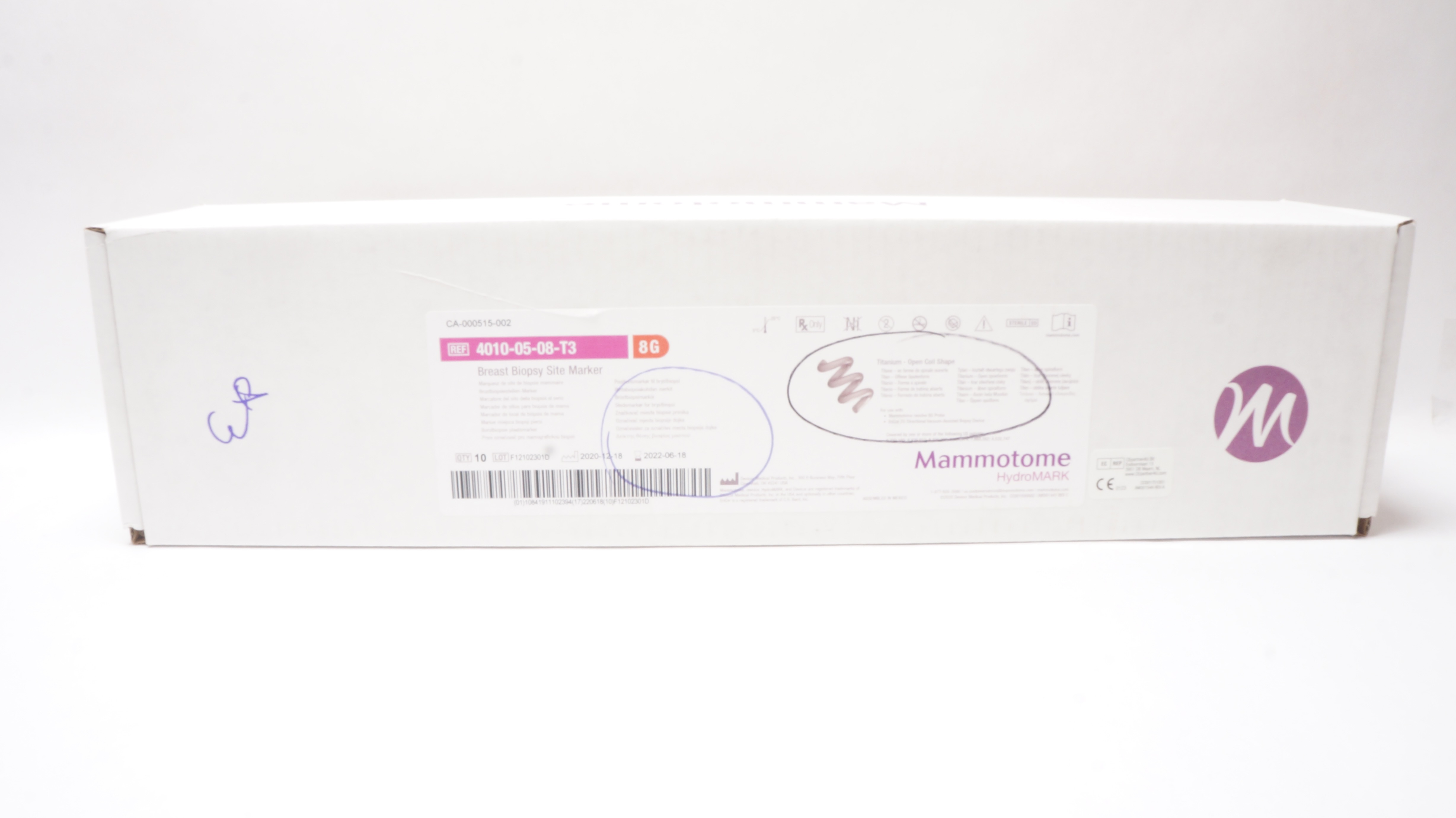 Mammotome 40100508T3 Breast Biopsy Site Marker 8G Box of 10 (x)