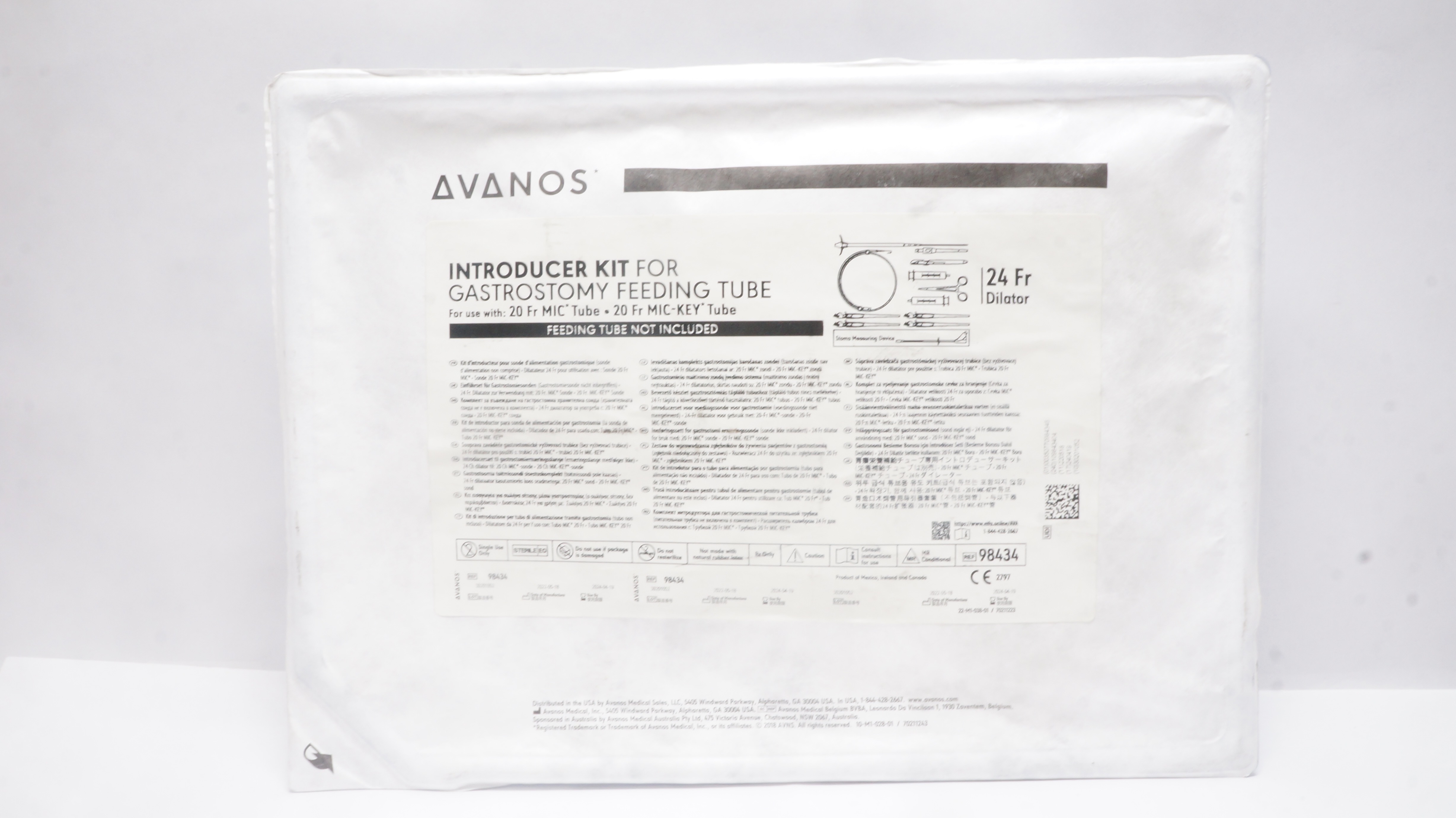 Avanos 98434 Introducer Kit For Gastrostomy Feeding Tube 24Fr Dilator