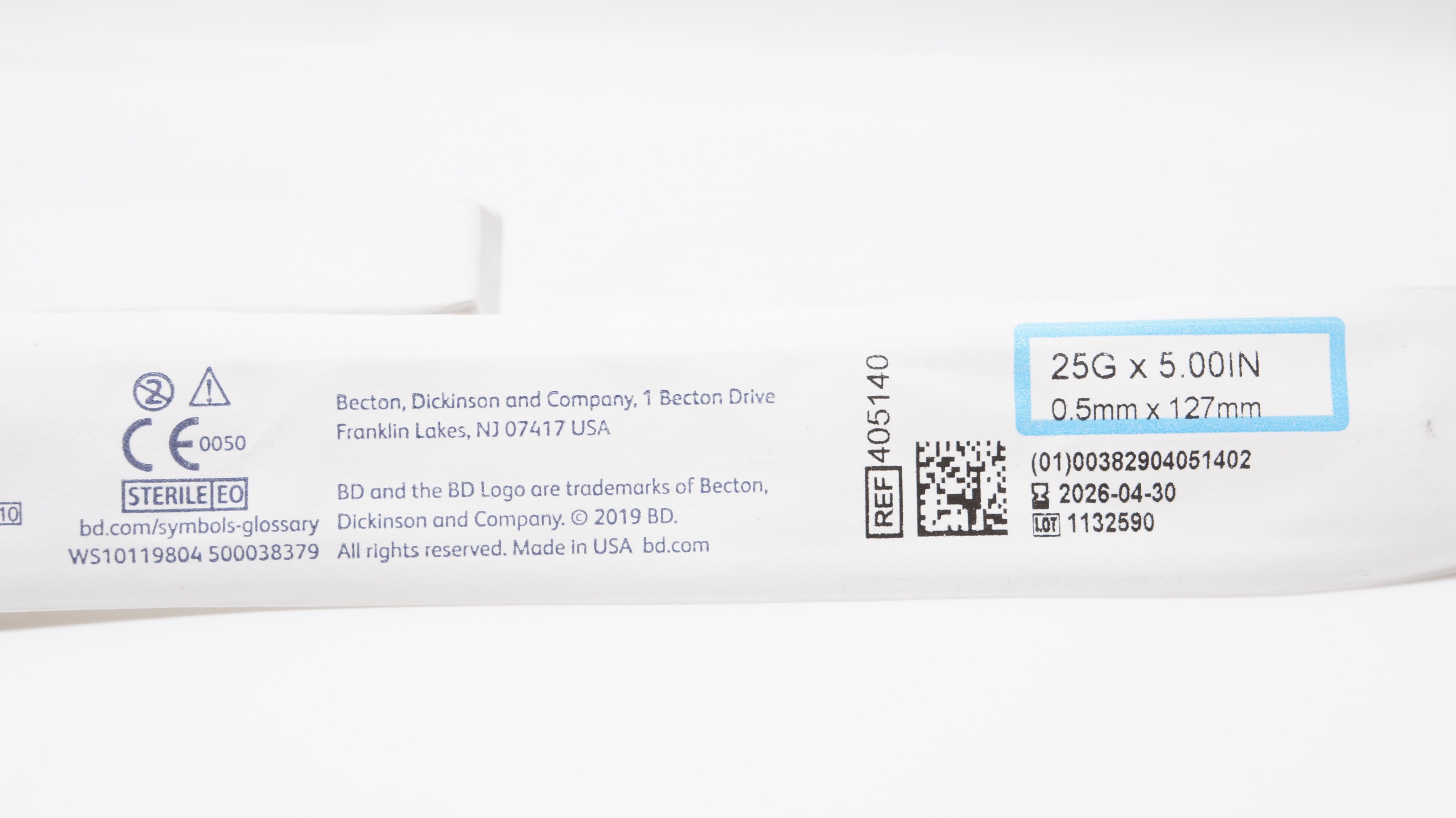 BD 405140 Whitacre Pencil Point Spinal Ndle 25Ga x 5.00inch