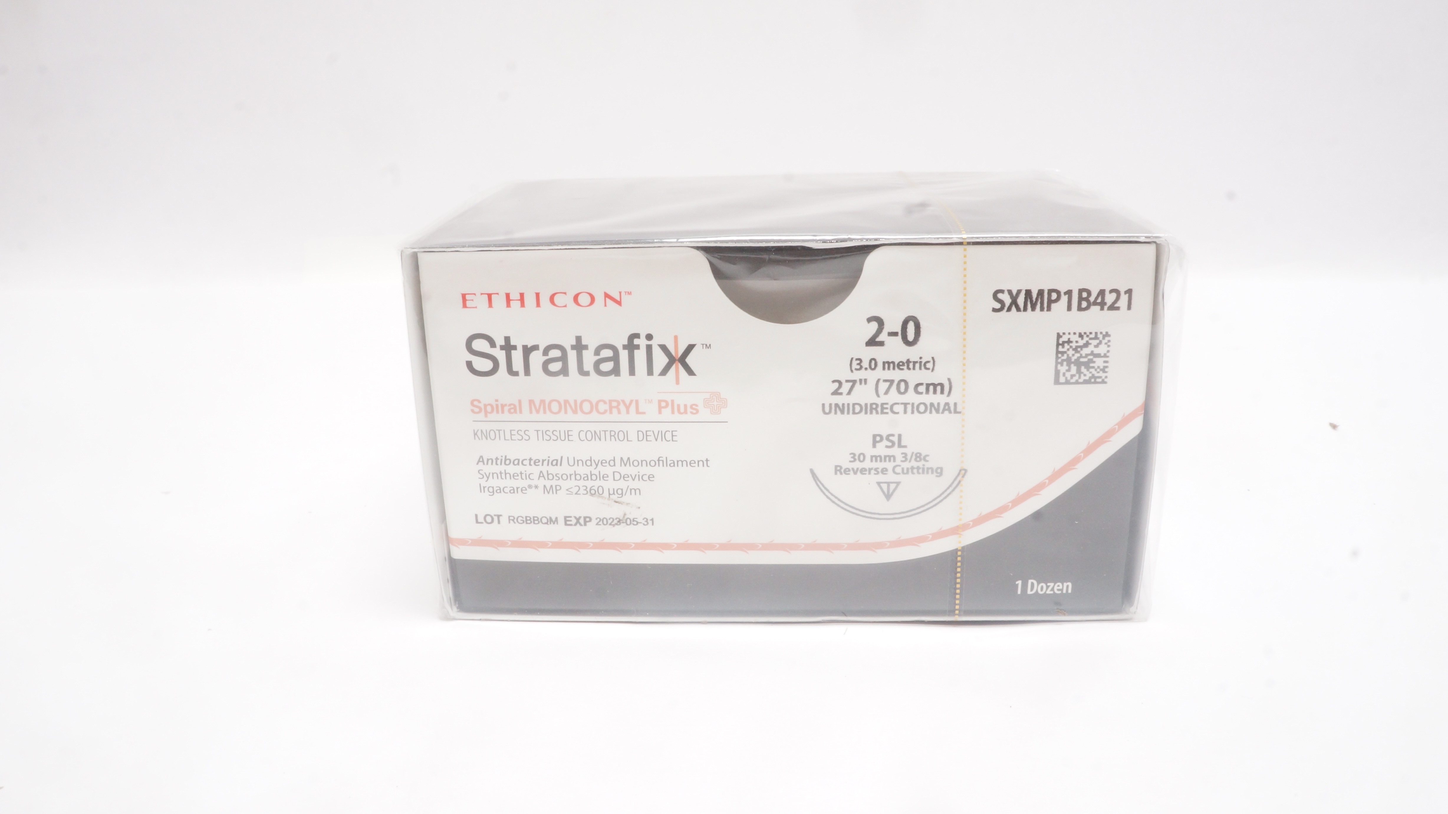 Ethicon SXMP1B421 2-0 Stratafix PSL 30mm 3/8c Reverse Cutting 27in.(x)-Box of 12