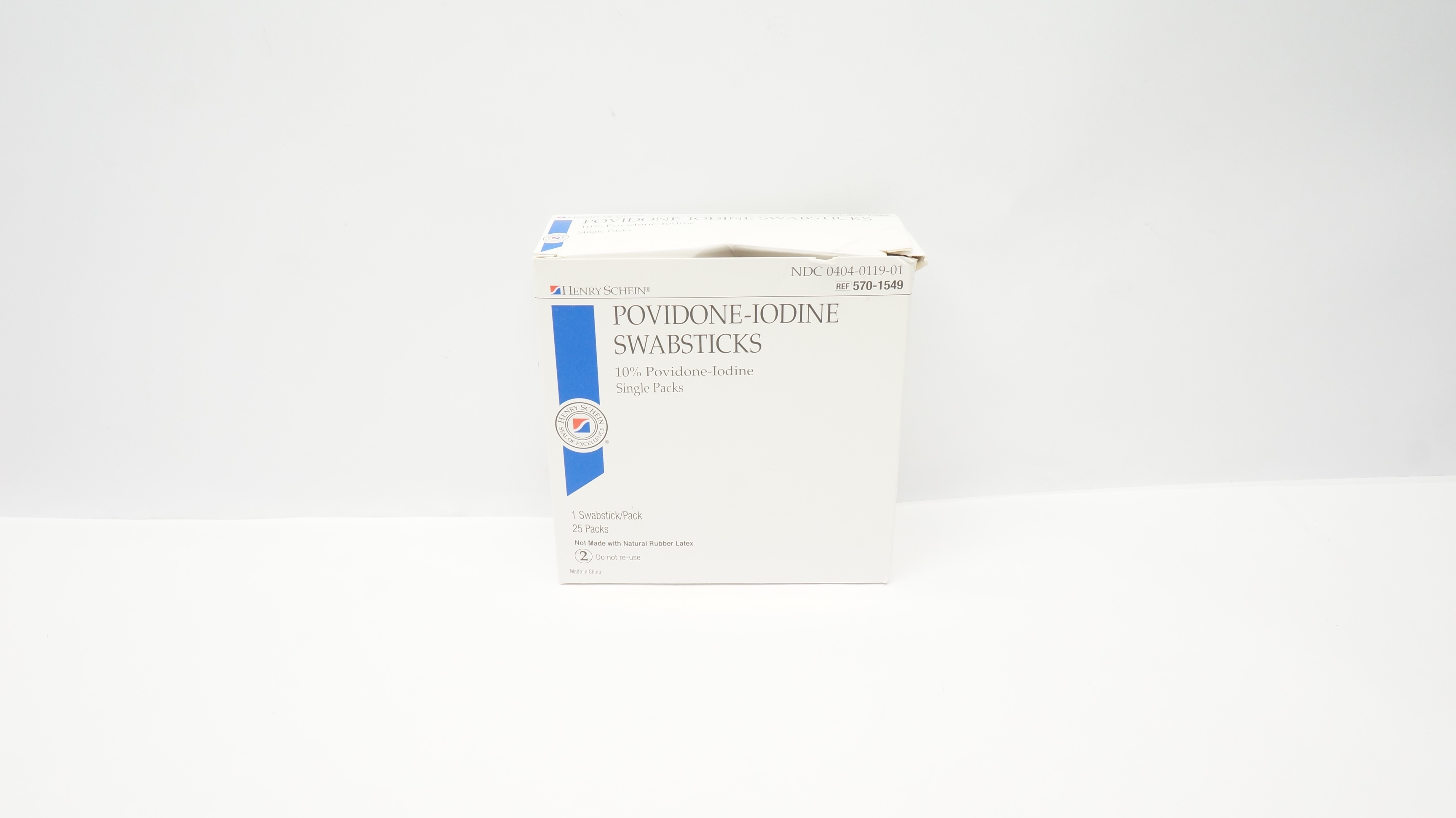 Henry Schein 570-1549 Povidone-Iodine Swasticks 10% - Box of 22