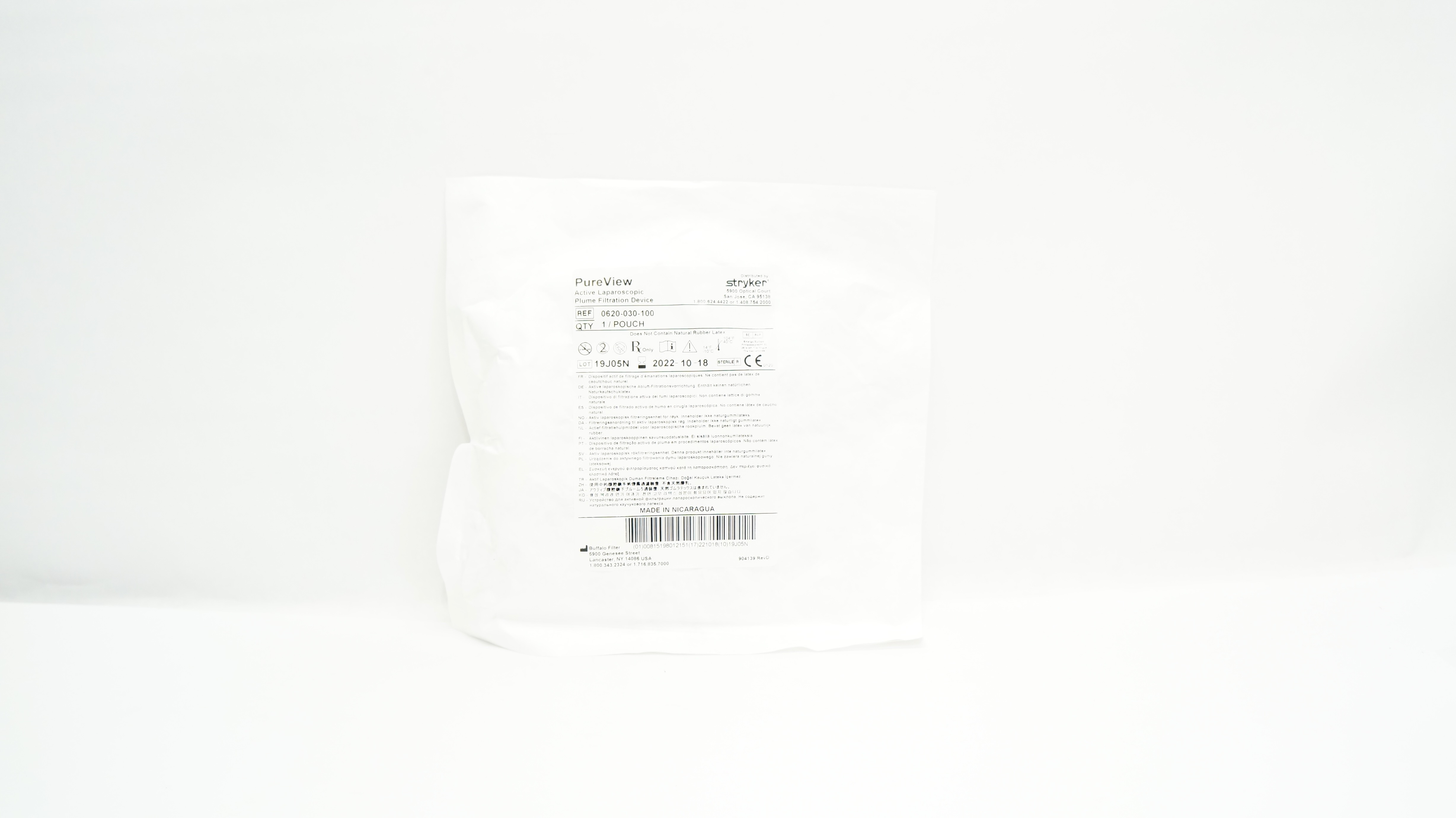 Stryker 0620-030-100 PureView Active Laparoscopic Plume Filtration Device (x)