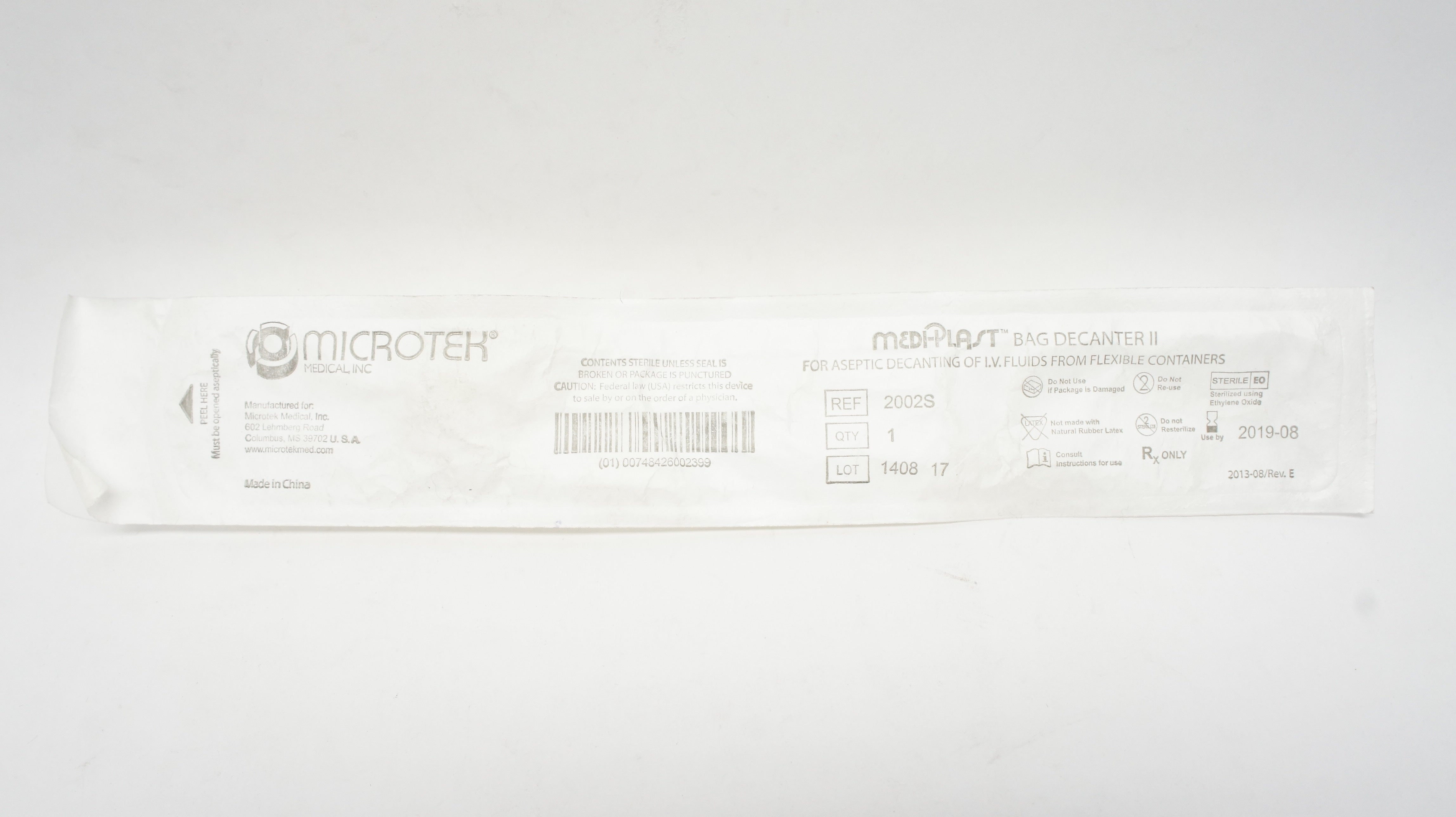 Microtek Medical 2002S Bag Decanter II (x)