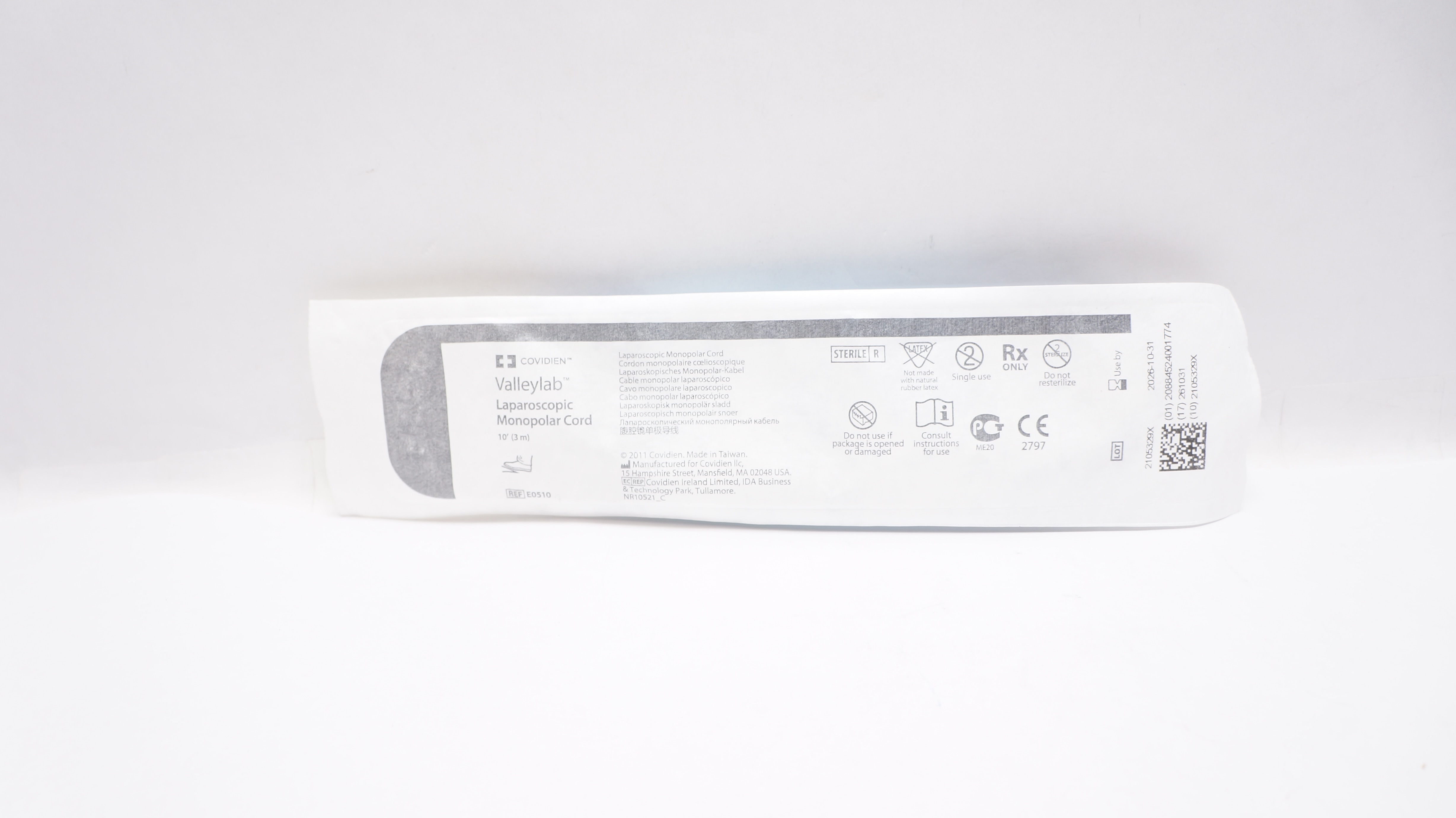 Covidien E0510 Valleylab Laparoscopic Monopolar Cord 10F