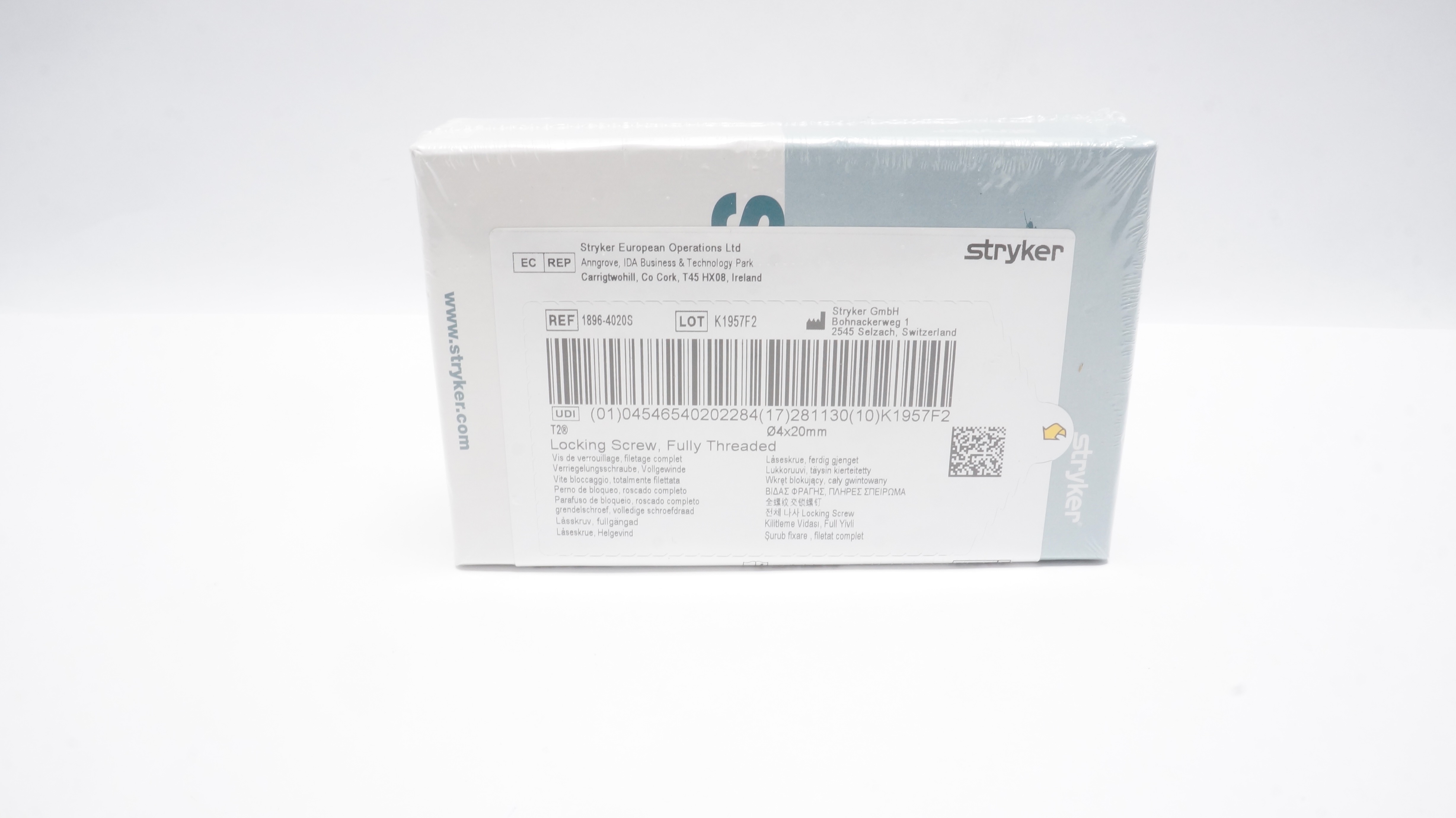 Stryker 1896-4020S Locking Screw, Fully Threaded, 4 x 20mm