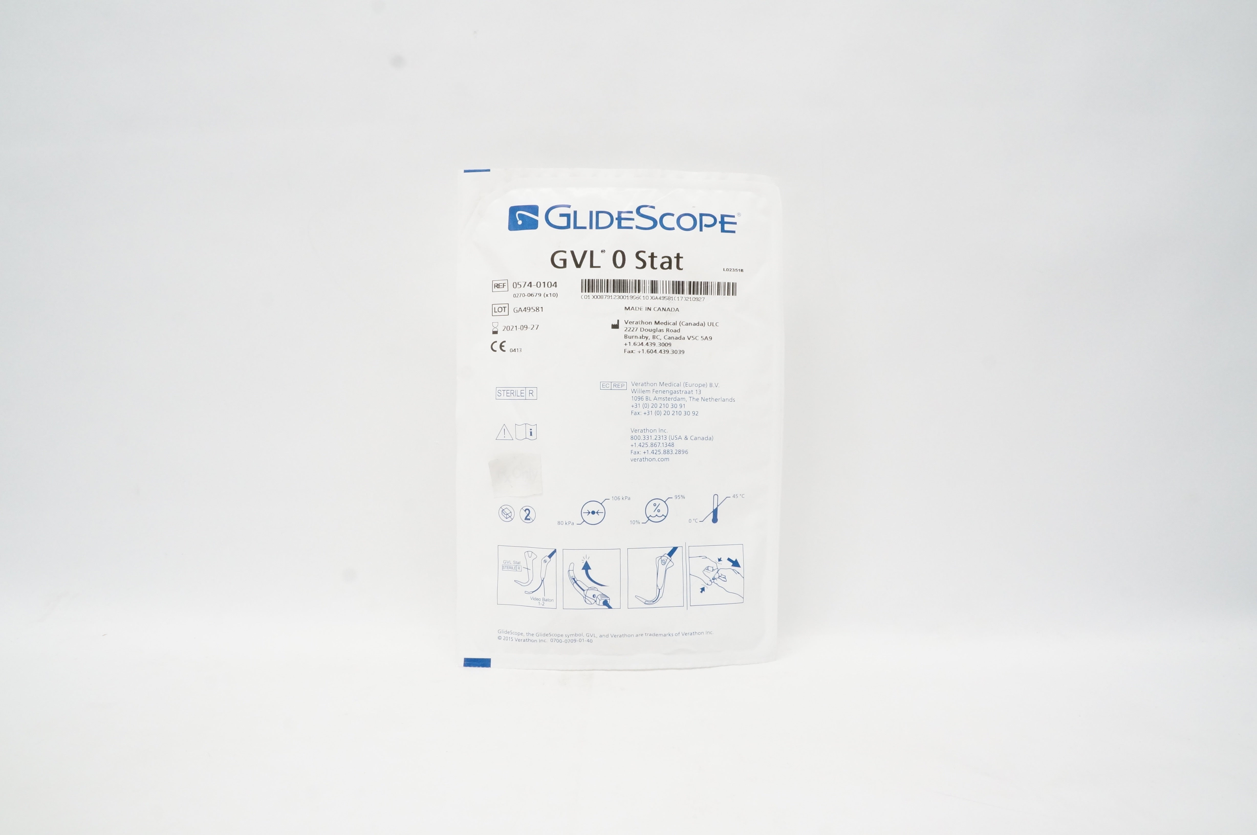 GlideScope 0574-0104 GVL 0 Stat