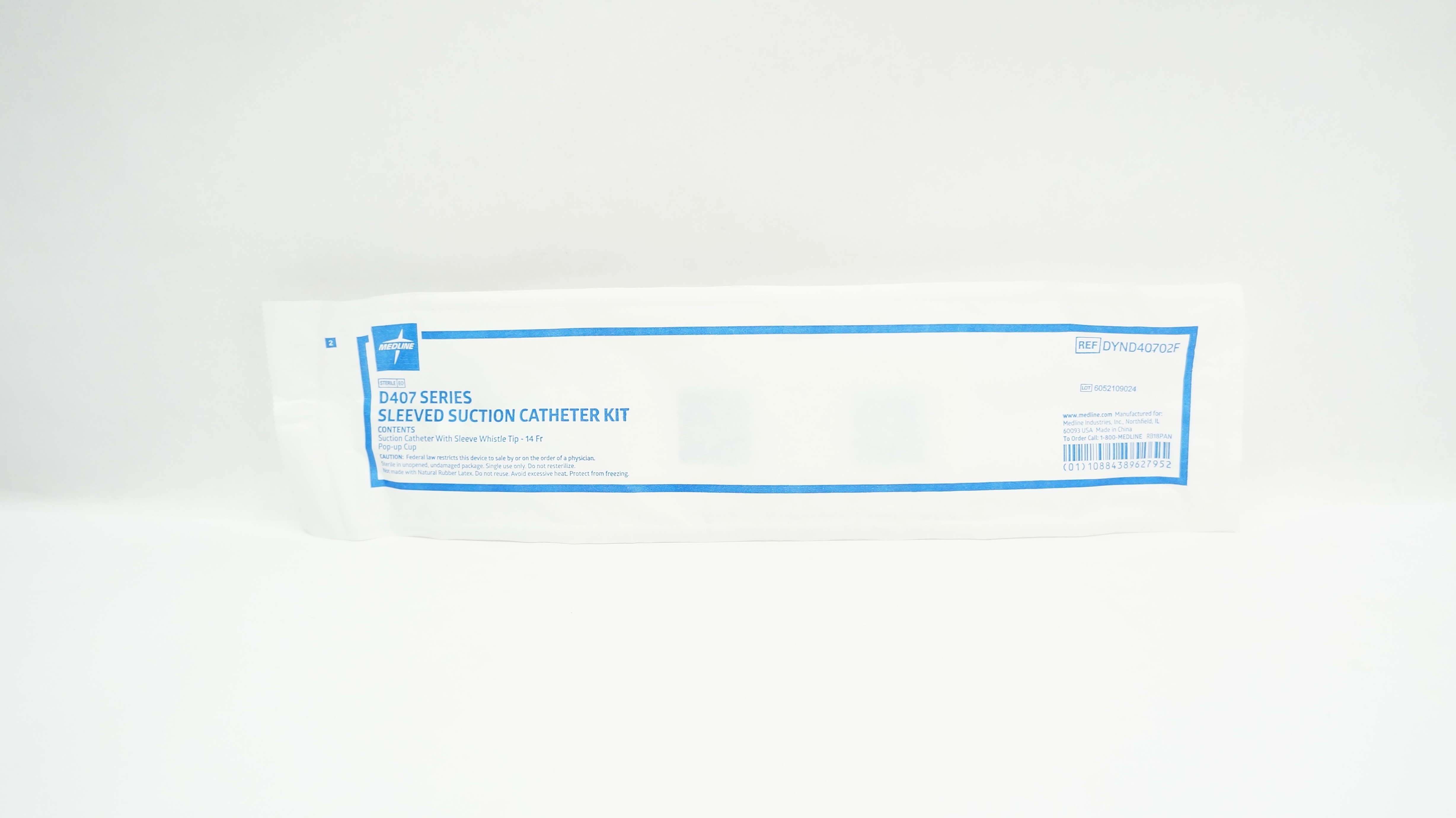 Medline DYND40702F D407 Series Sleeved Suction Cath. Kit 14Fr