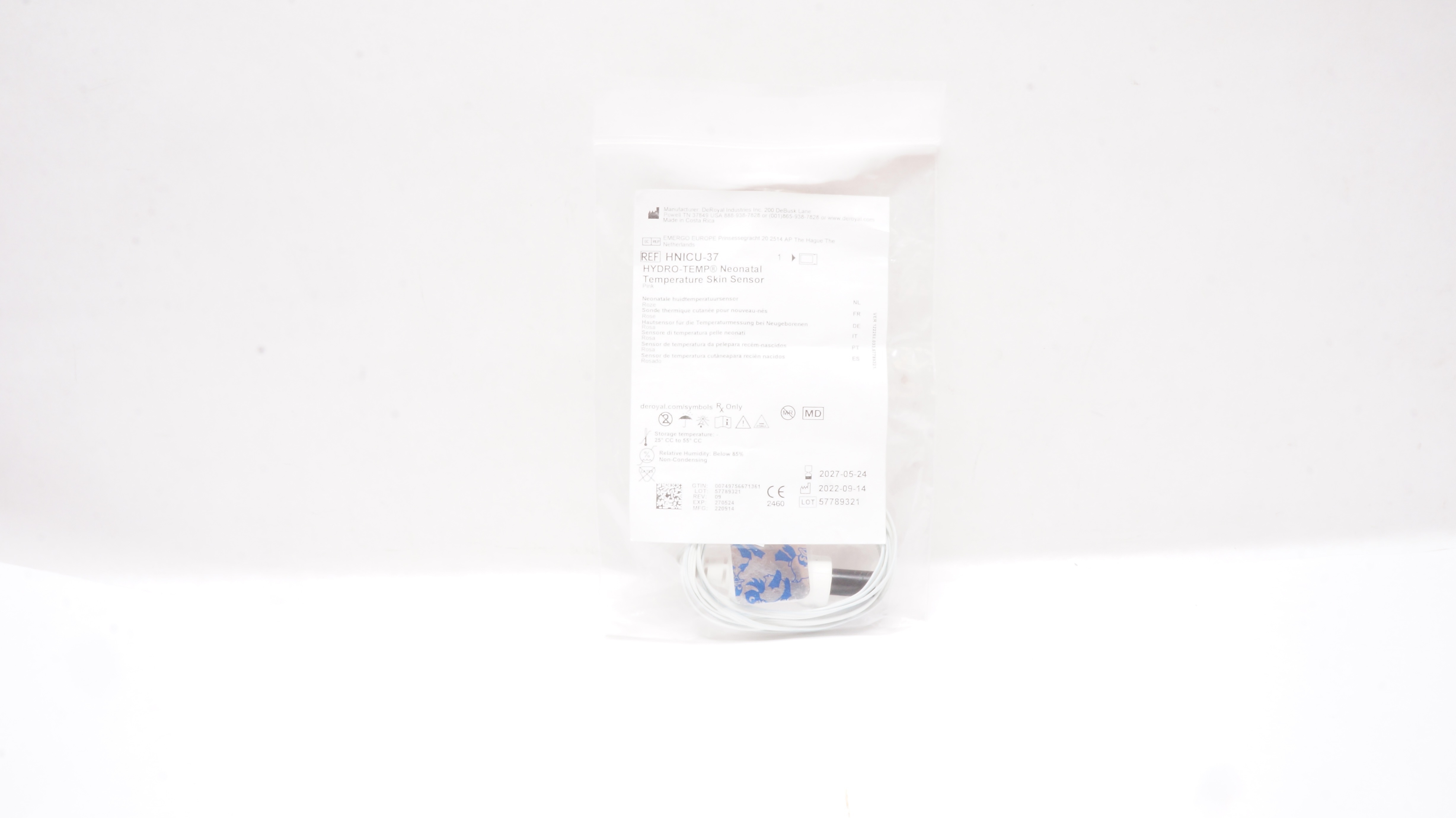 DeRoyal HNICU-37 Hydro-Temp Neonatal Temperature Skin Sensor