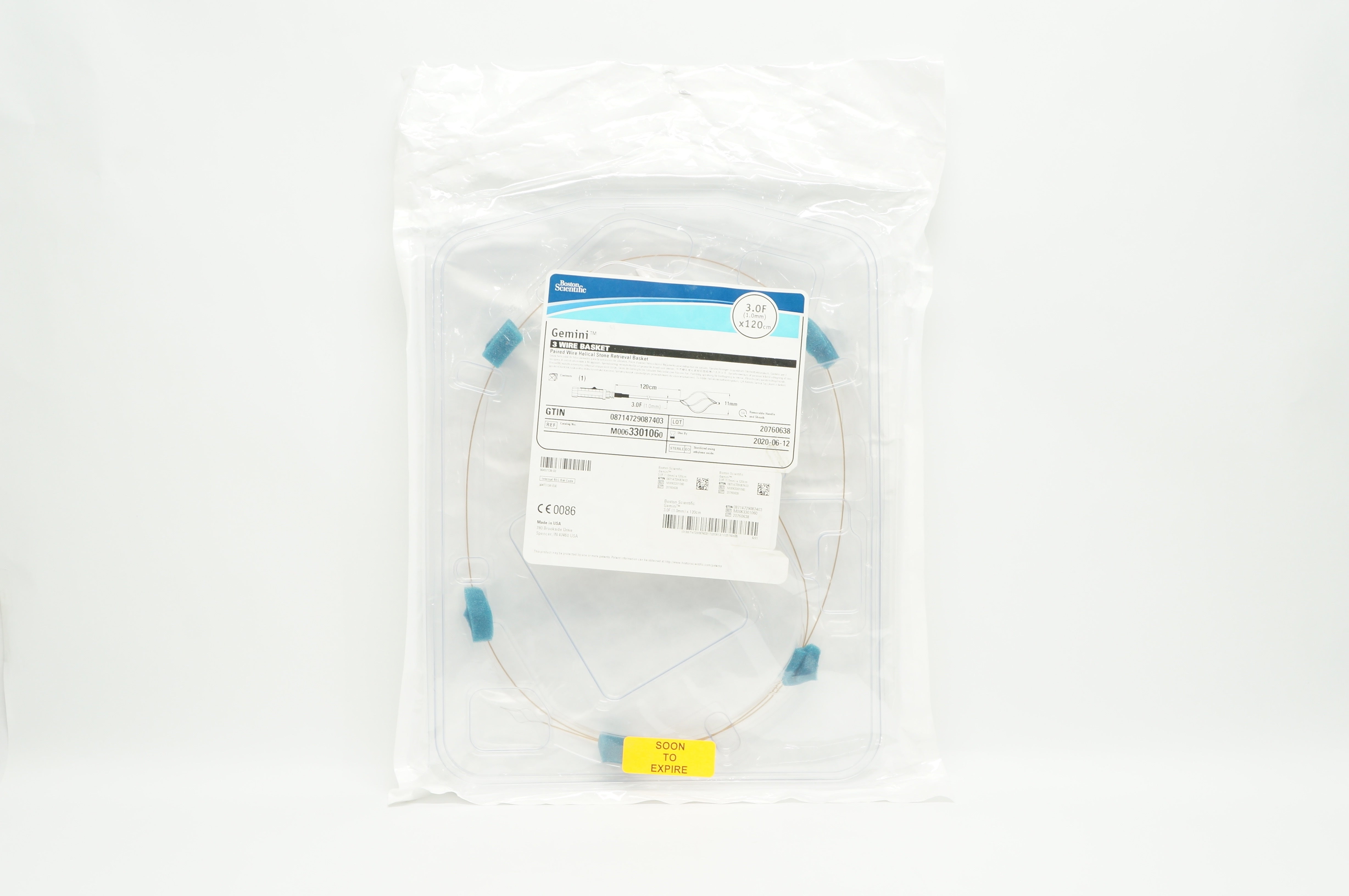 Boston Scientific 330106 Gemini 3 Wire Basket 3.0F x 120cm (x)