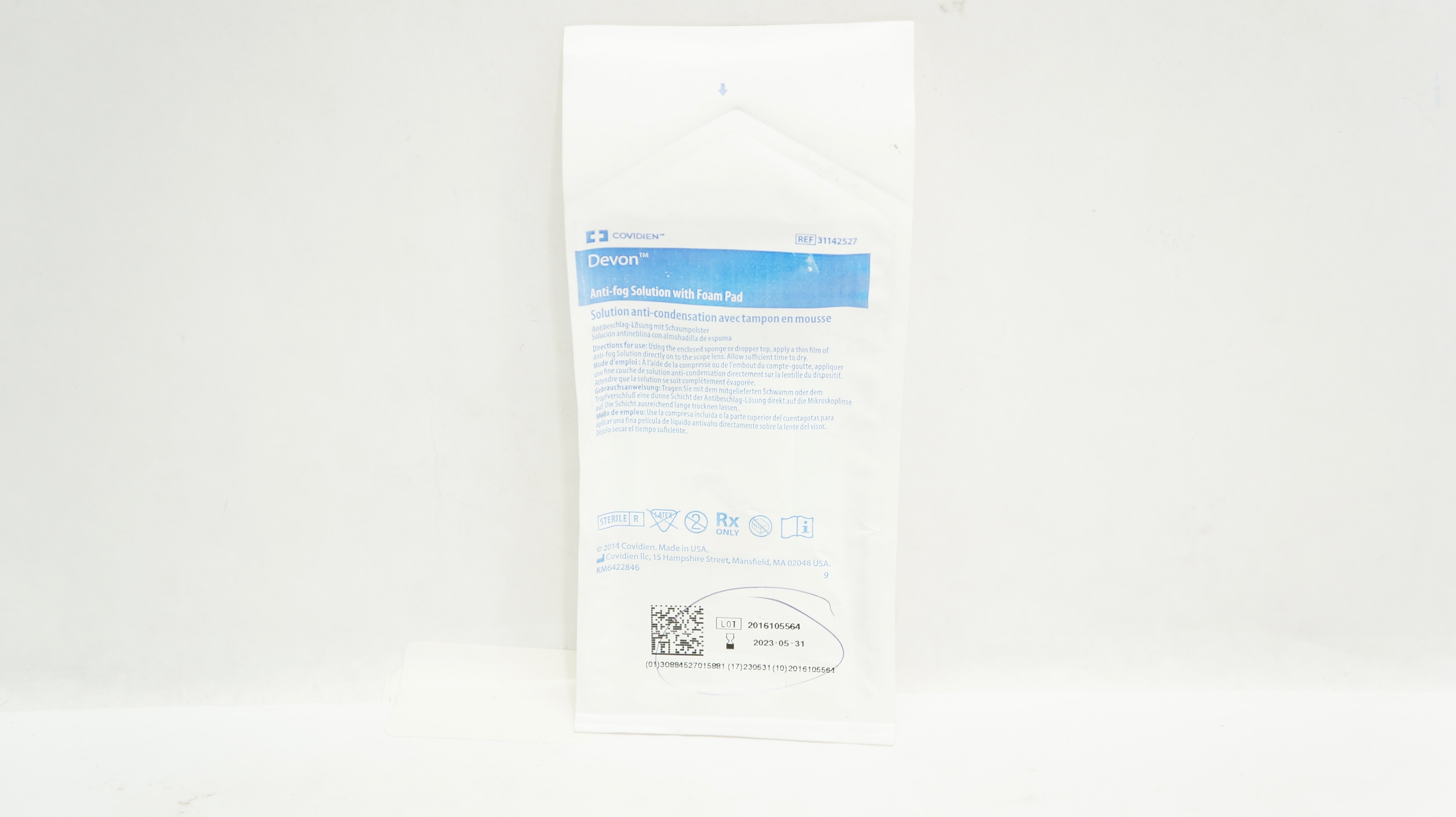 Covidien 31142527 Devon Anti-Fog Solution with Foam Pad (x)