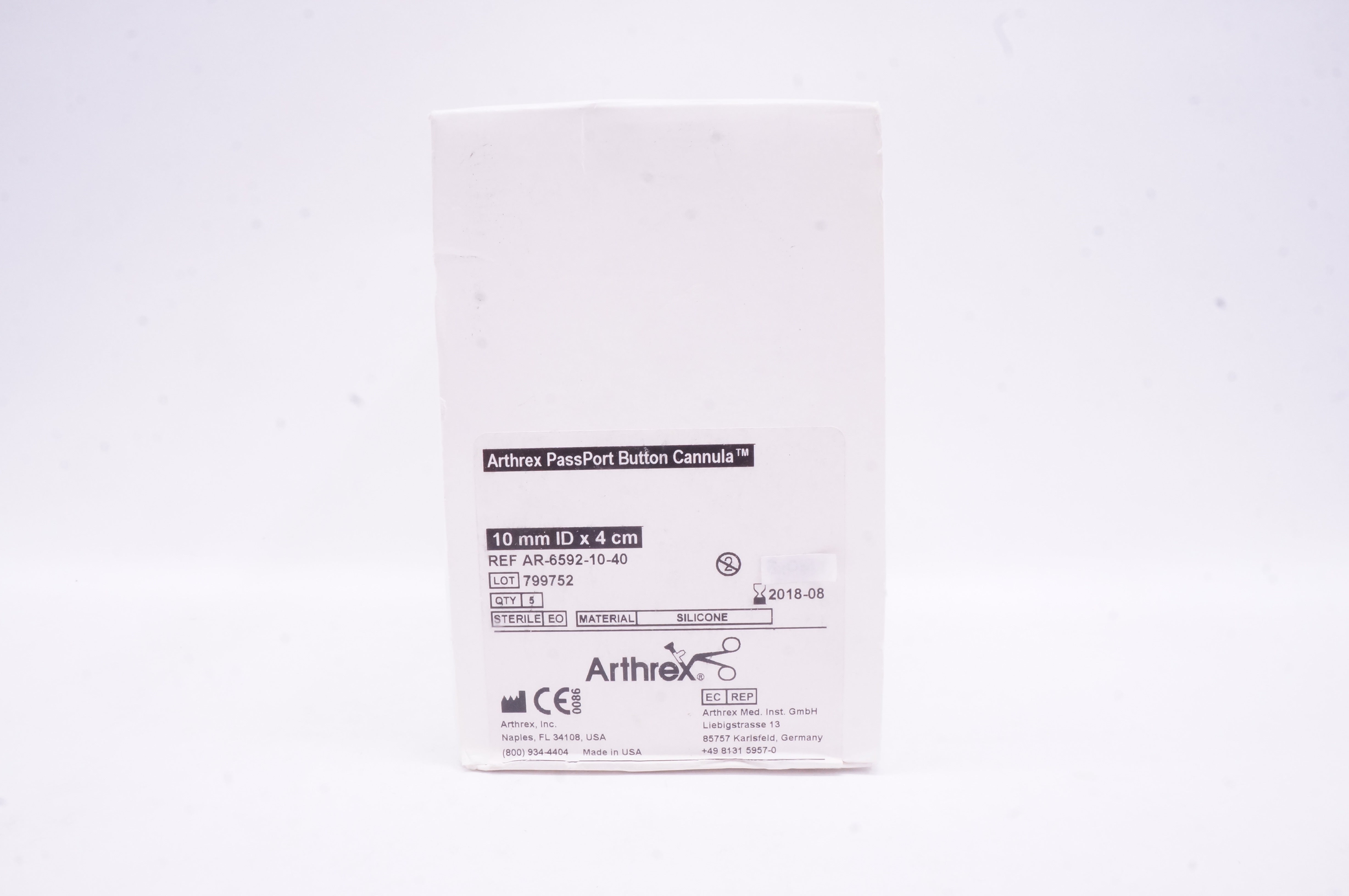 Arthrex AR-6592-10-40 PassPort Button Cannula 10mm x 4cm (x) - Box of 5