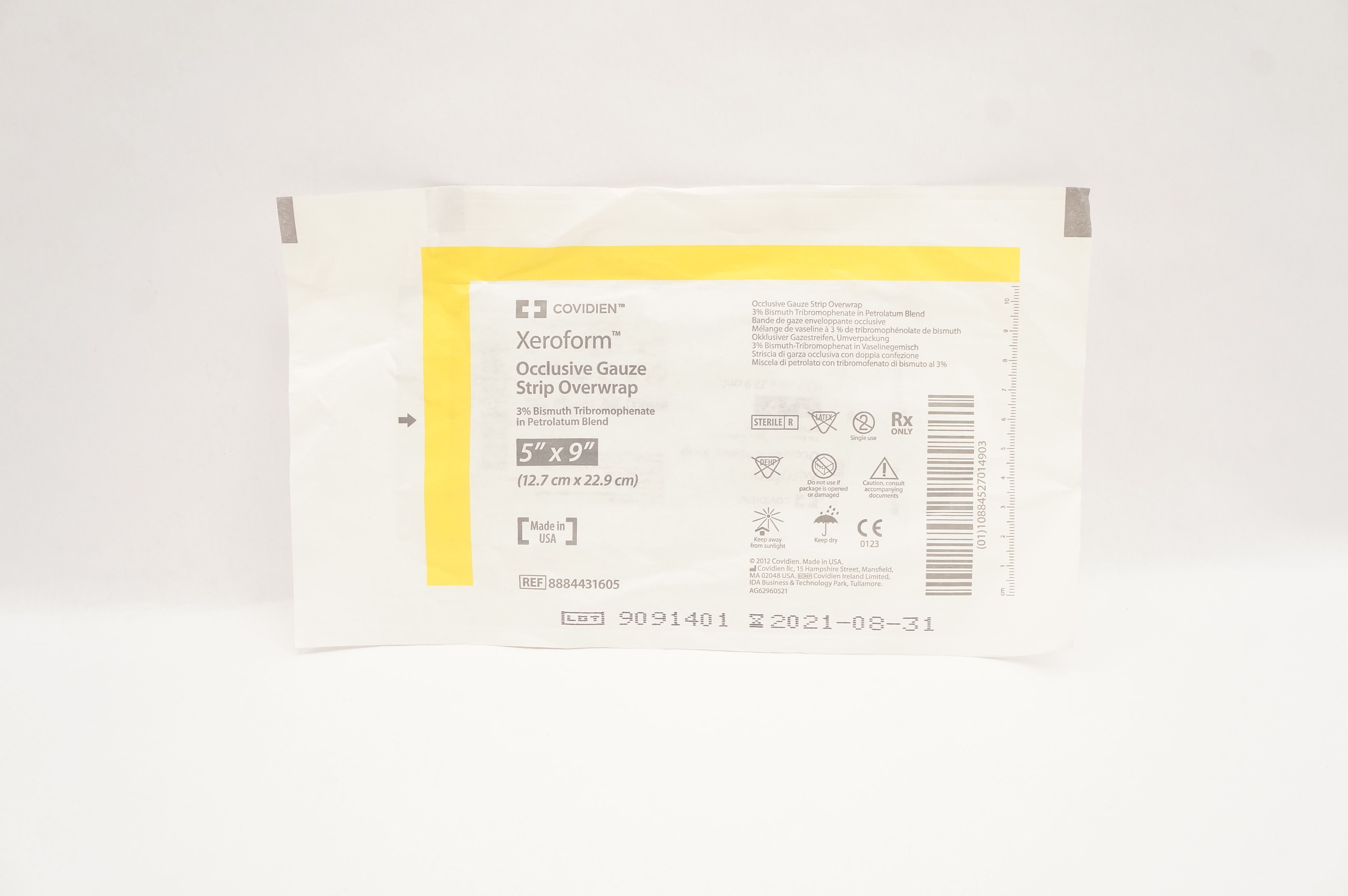 Covidien 8884431605 Xeroform Occlusive Gauze Strip Overwrap 5inch x 9inch (x)