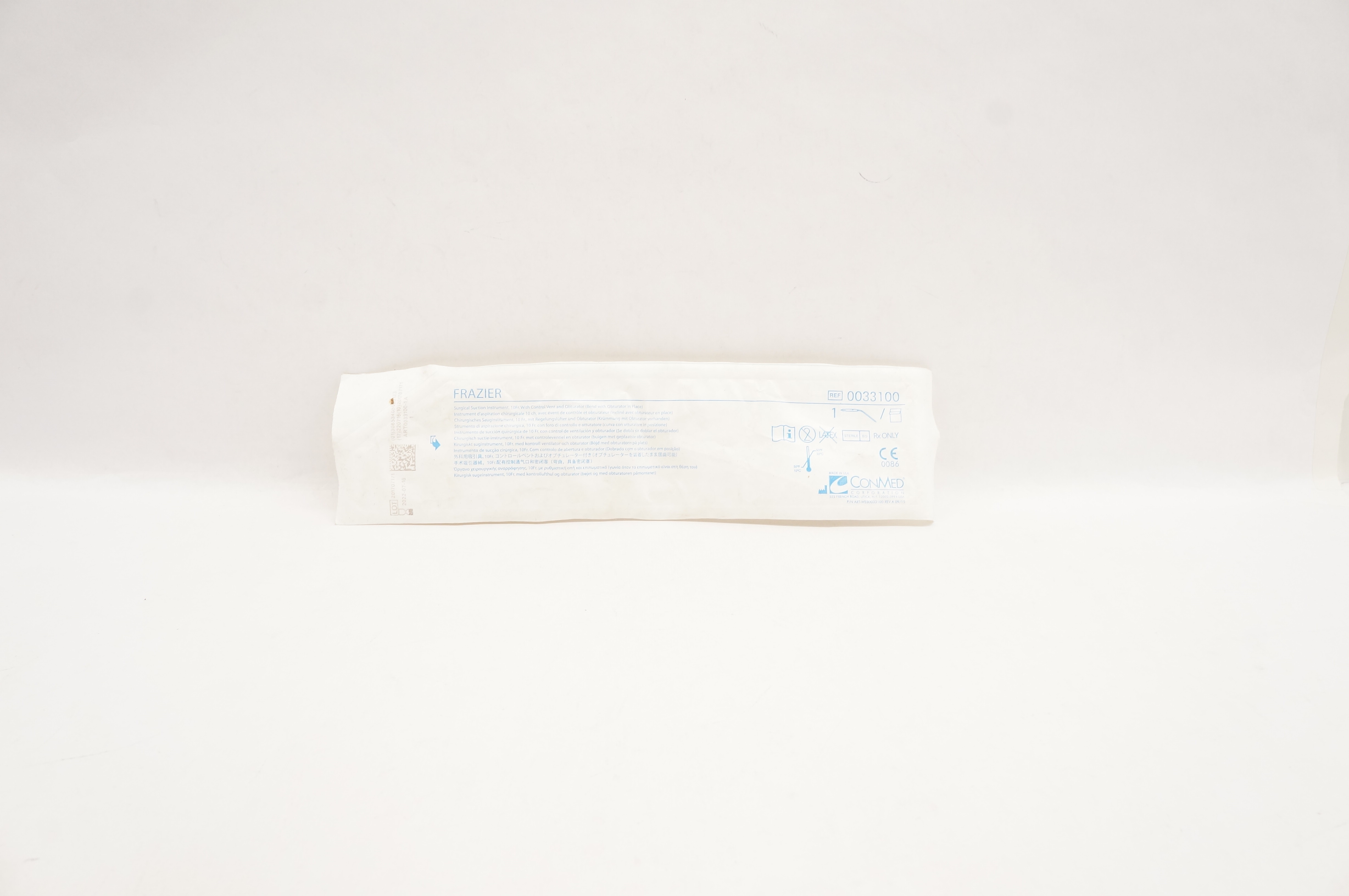 ConMed 0033100 Frazier Surgical Suction Instrument 10Fr 