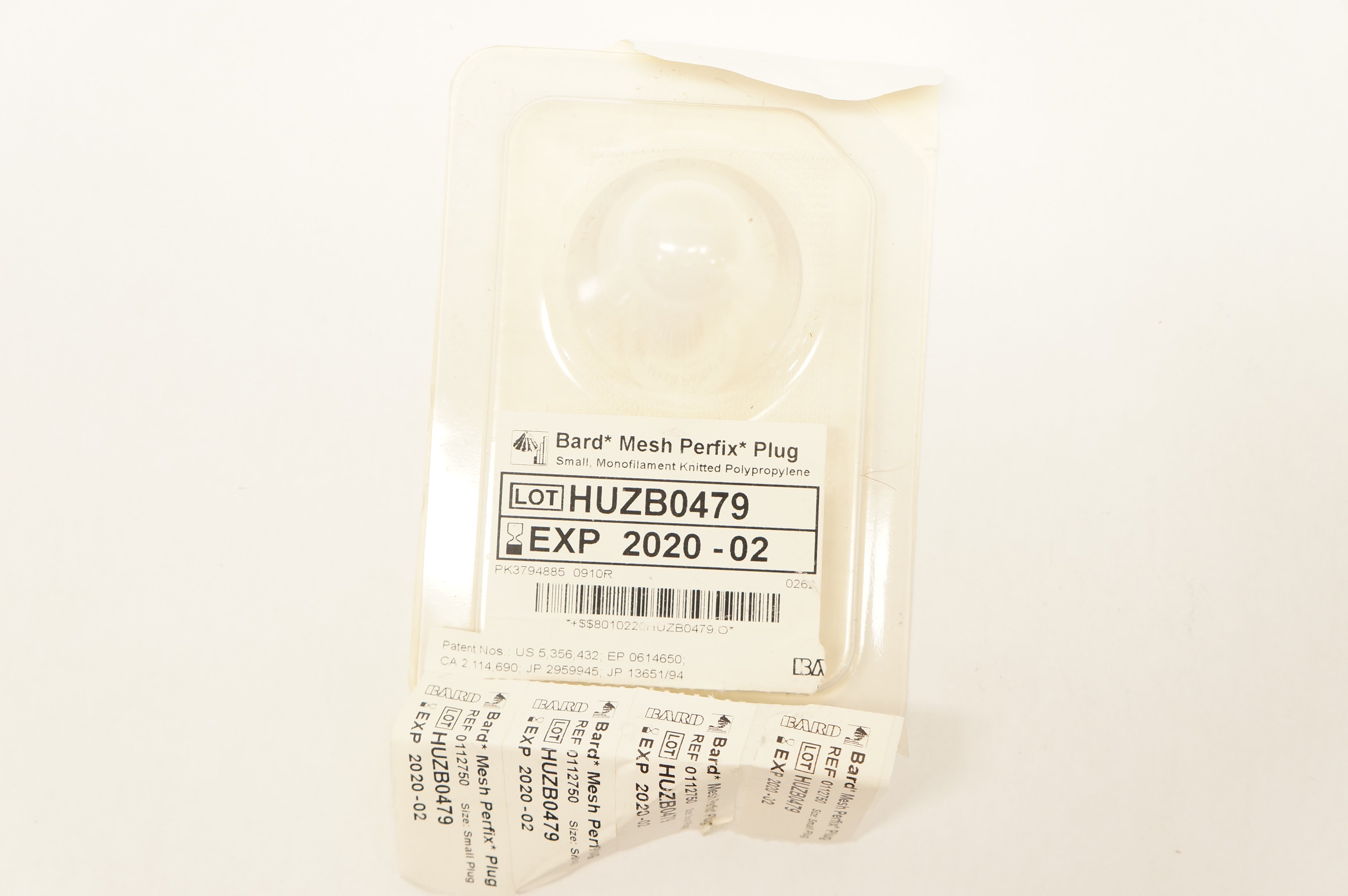 Bard 0112750 Mesh PerFix Plug Monofilament Knitted Polypropylene (x)