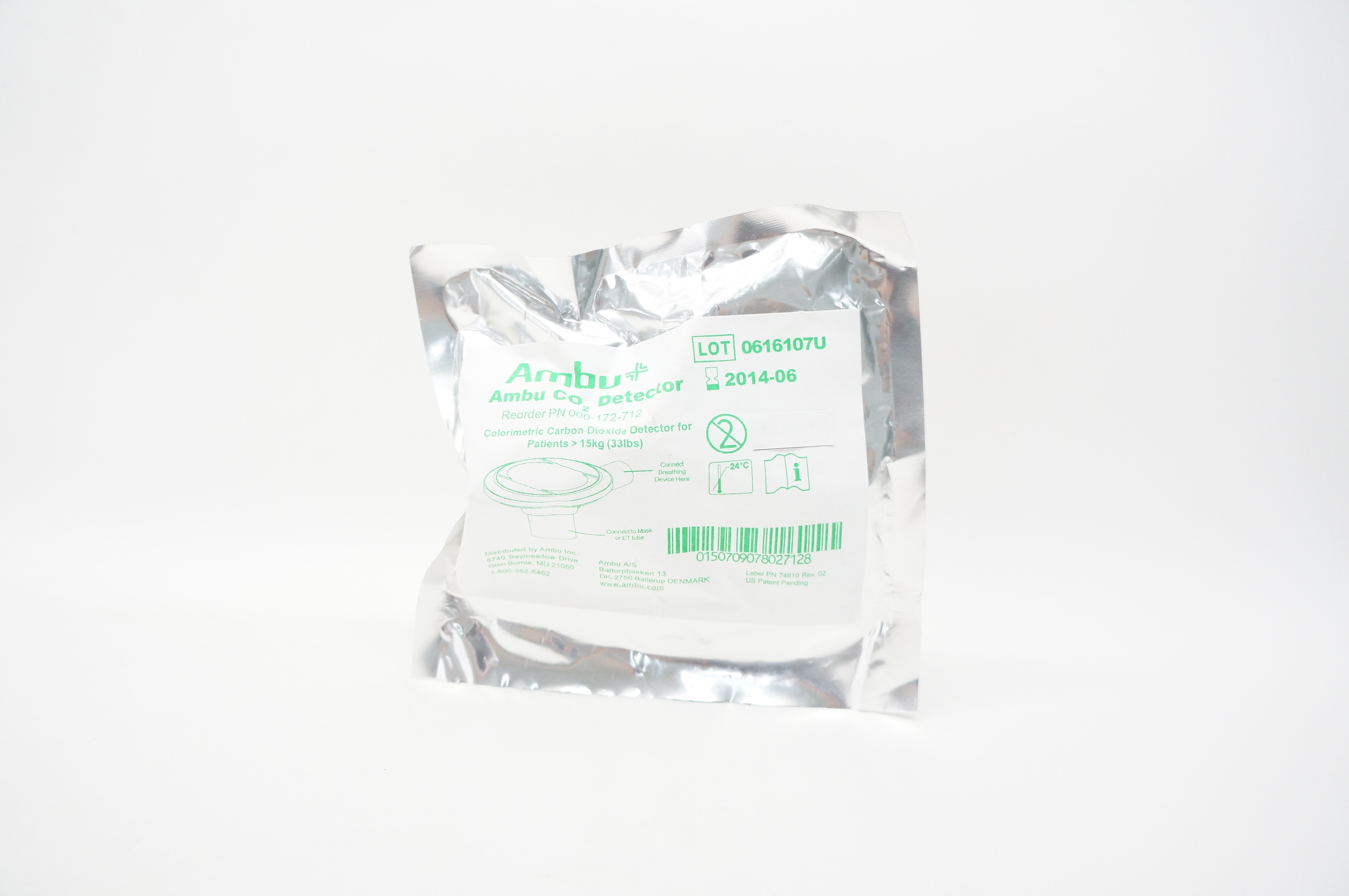 AMBU PN 000-172-712 Colorimetric Carbon Dioxide CO2 Detector >33lbs (x)