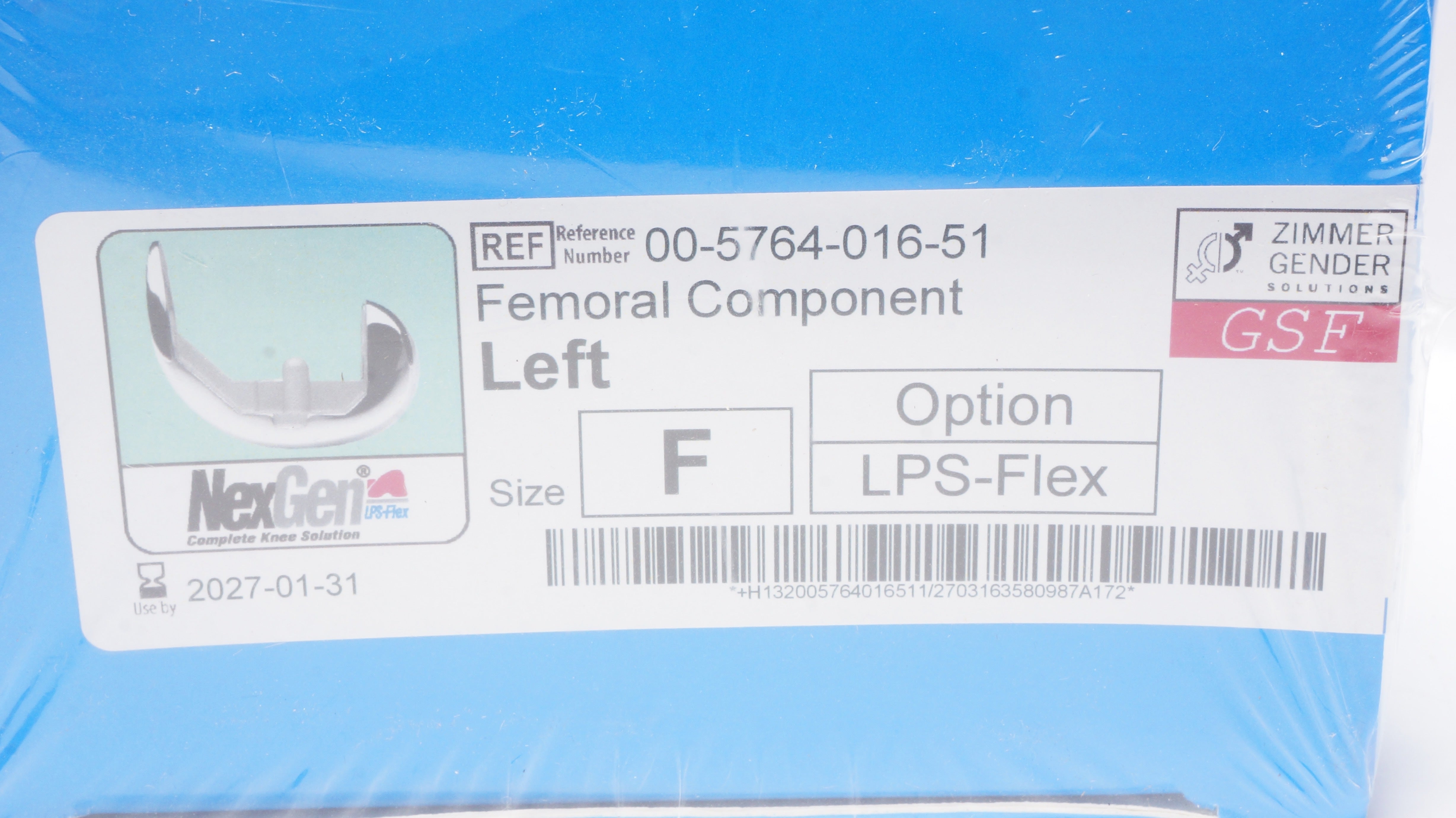 Zimmer 00-5764-016-51 NexGen Complete Knee Solution Femoral