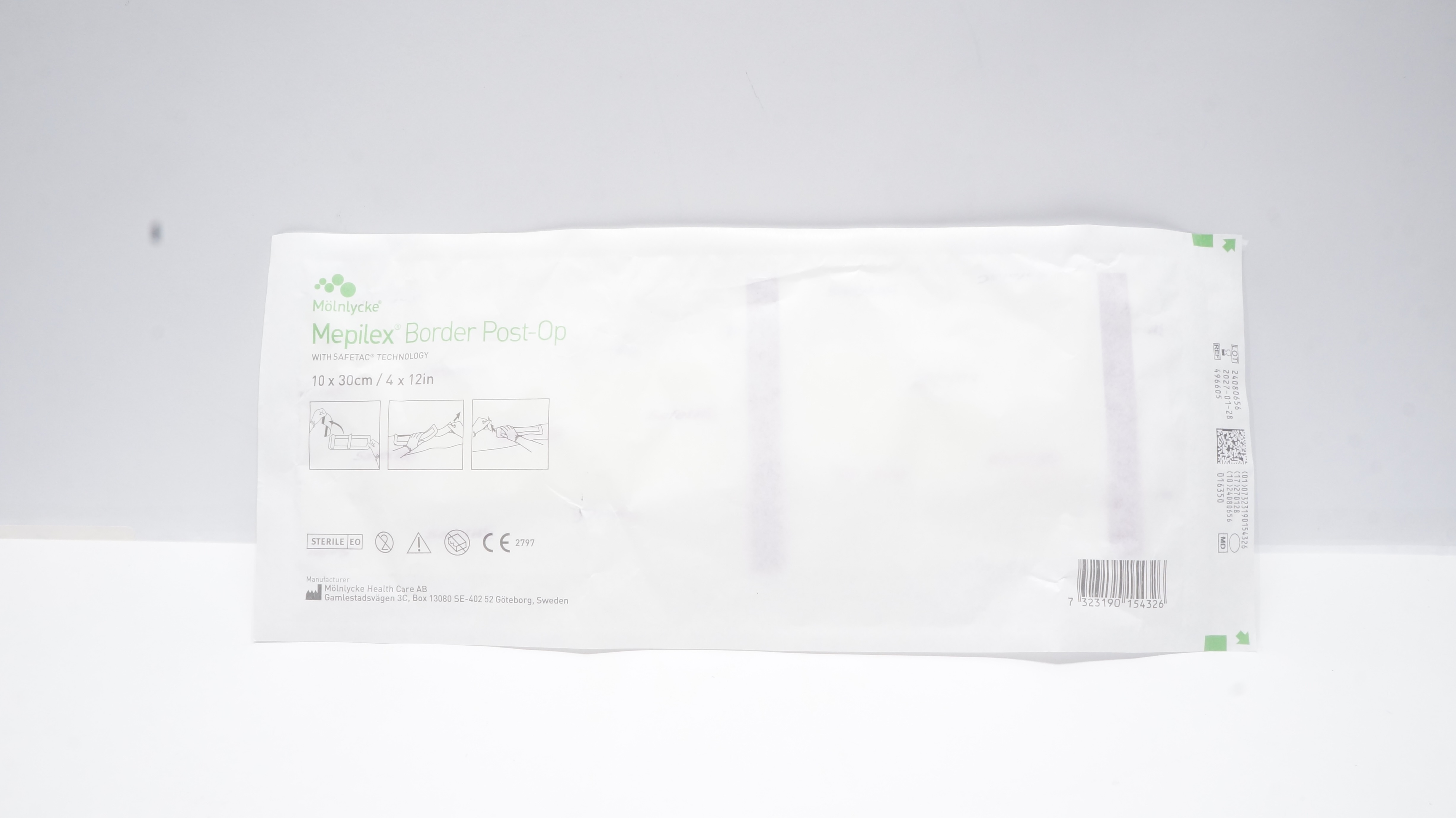 Molnlycke Healthcare 496605 Mepilex Border PostOp Ag Wound Dressing 4