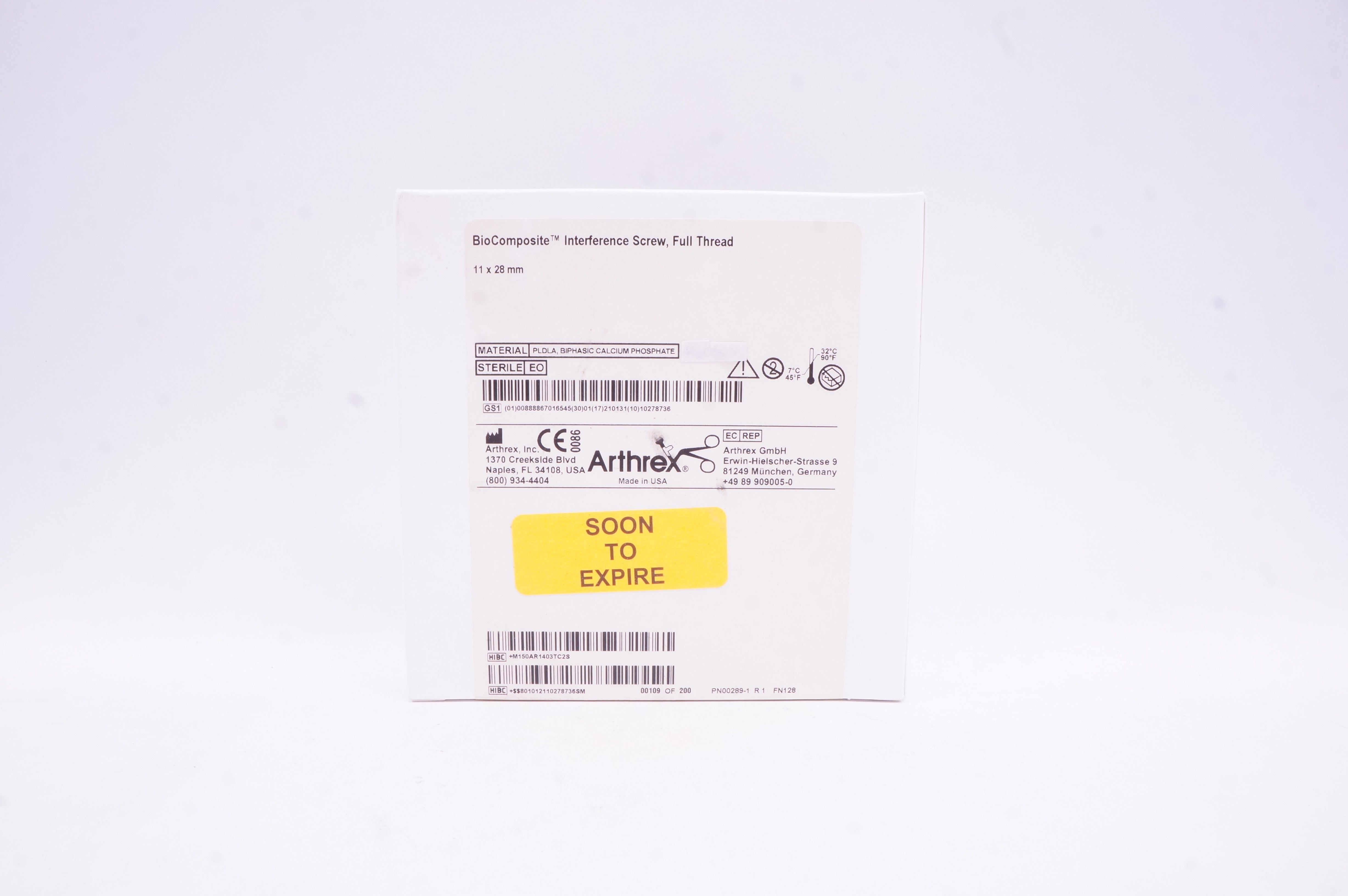 Arthrex AR-1403TC BioComposite Interference Screw 11 x 28mm Full Thread (x)