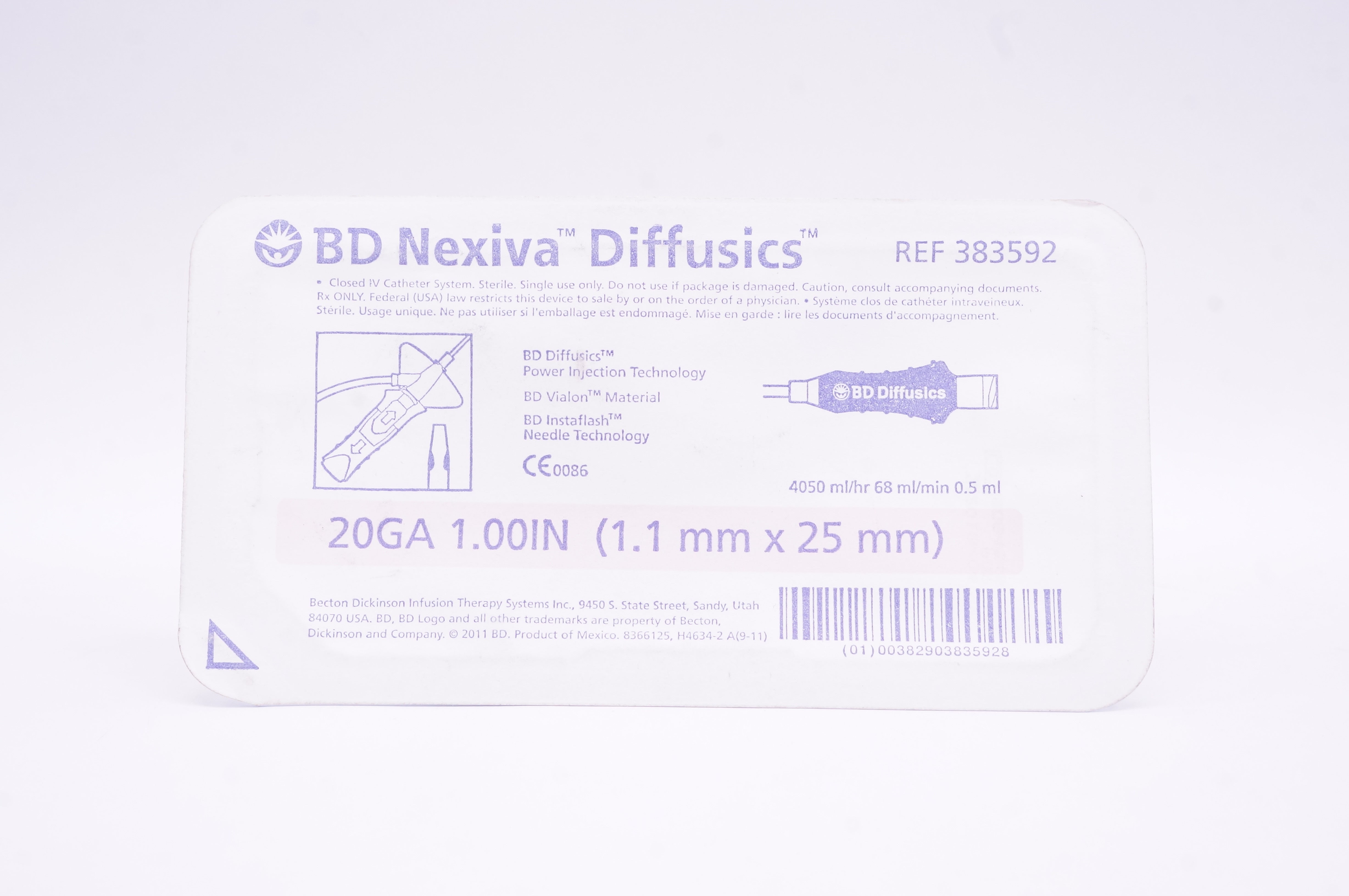 BD 383592 Nexiva Diffusics Closed IV Cath. 20Ga x 1.00inch (x)