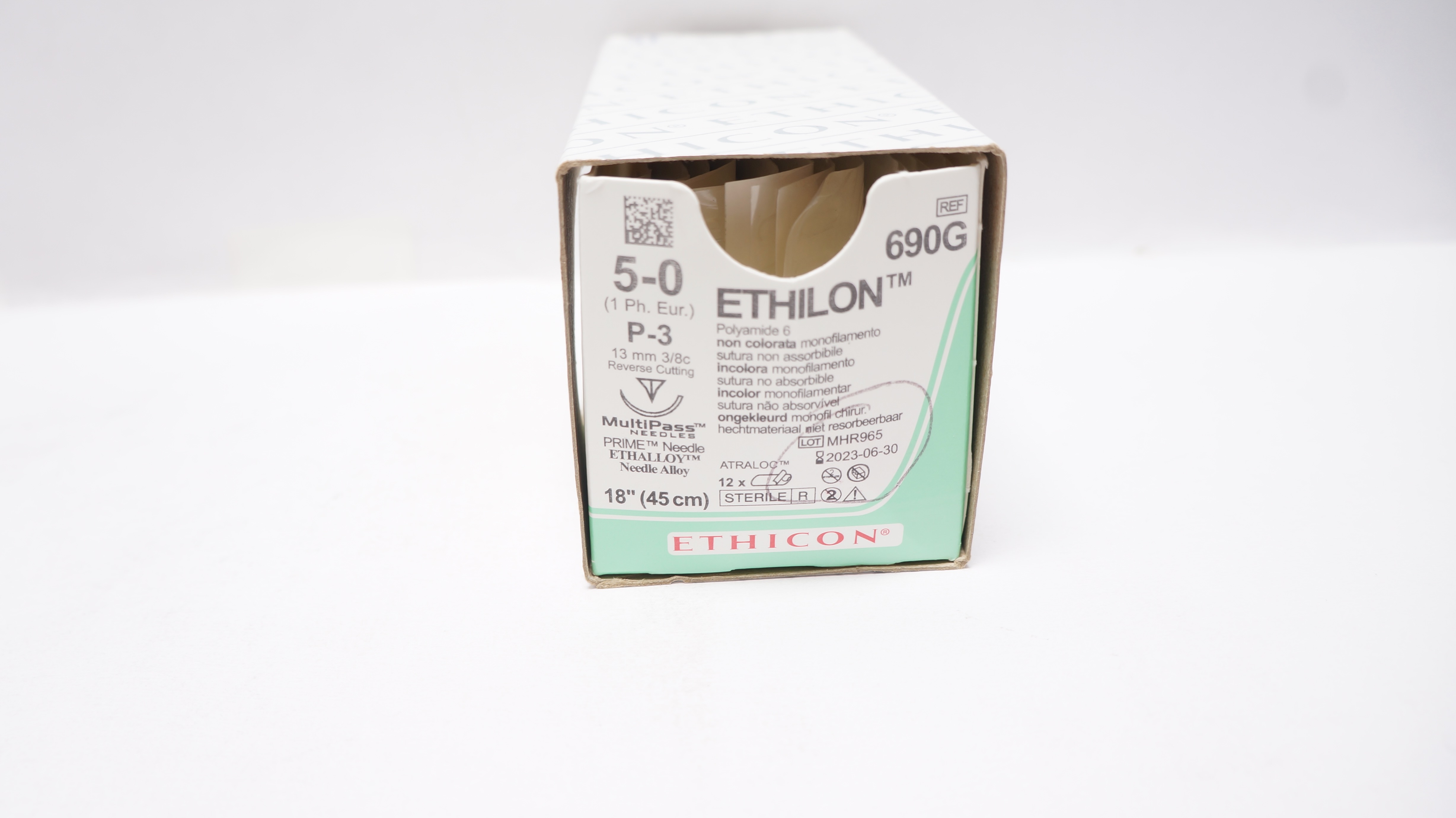 Ethicon 690G 5-0 ETHILON, P-3, 13mm 3/8c, 18inch Stre. (x) - Box of 11