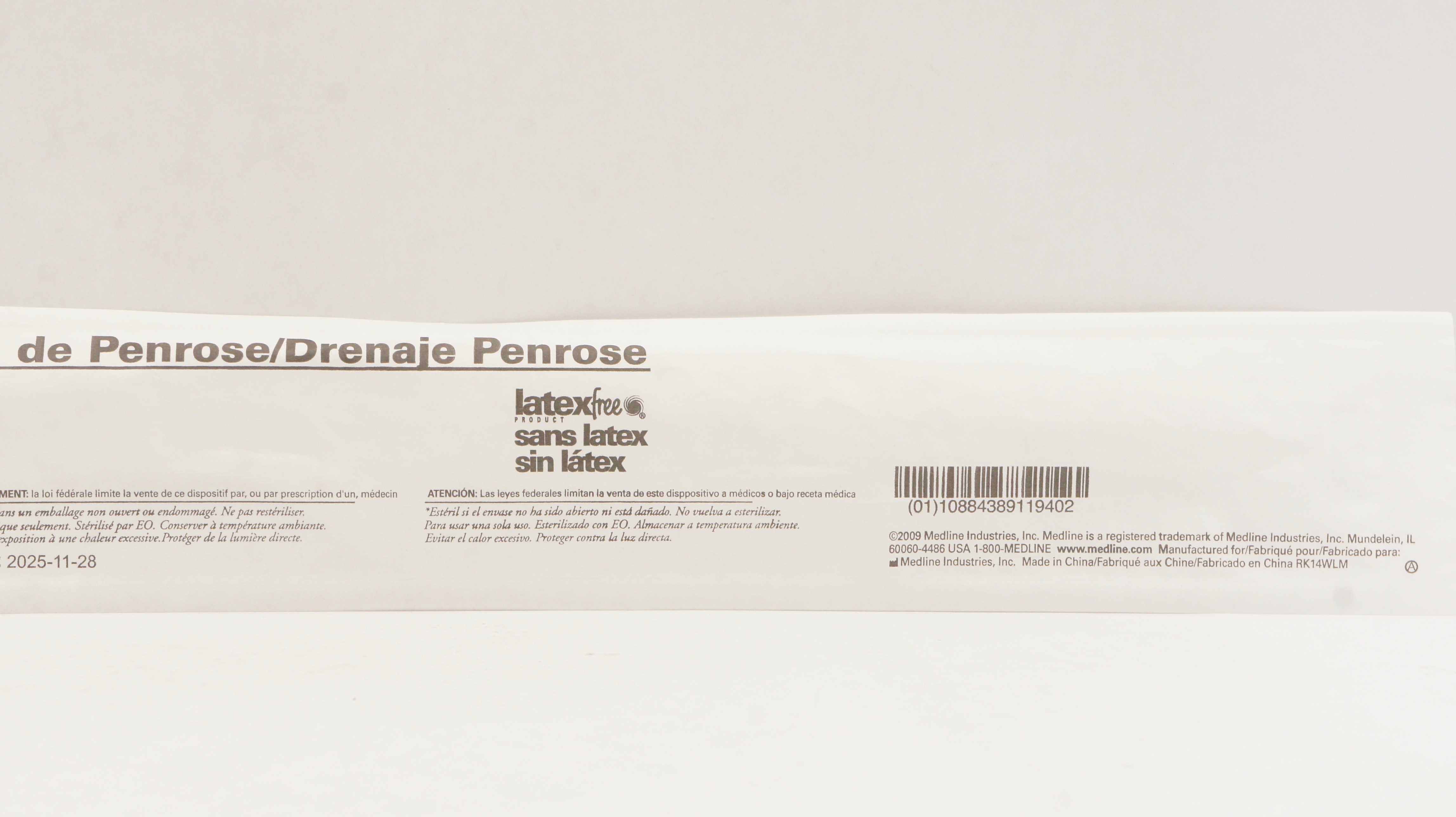 Medline DYND50427 Penrose Drain X-Ray Opaque 18inch x 1/4inch
