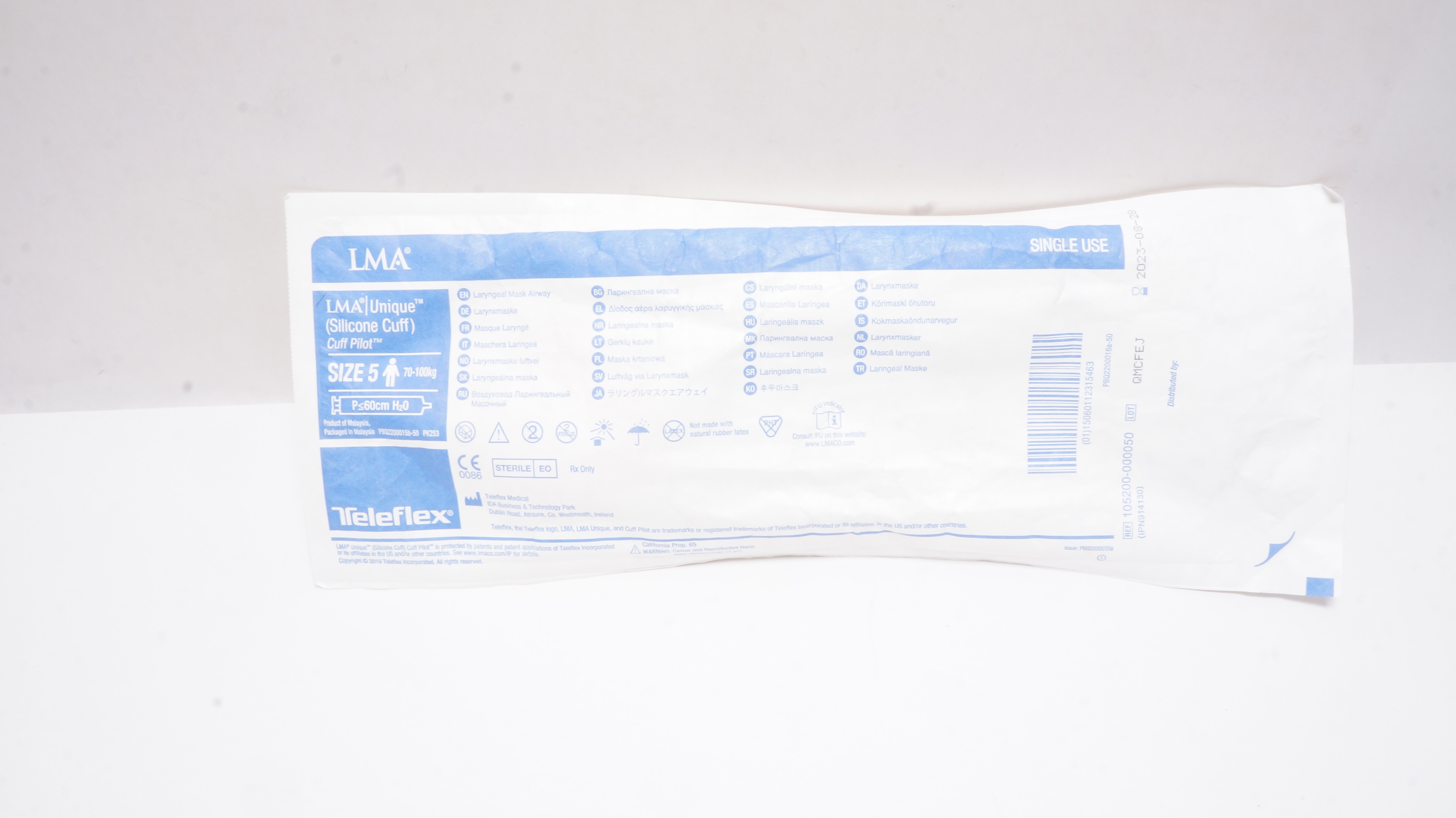 Teleflex 105200-000050 LMA Unique Laryngeal Mask Airway Size: 5 70-100kg (x)