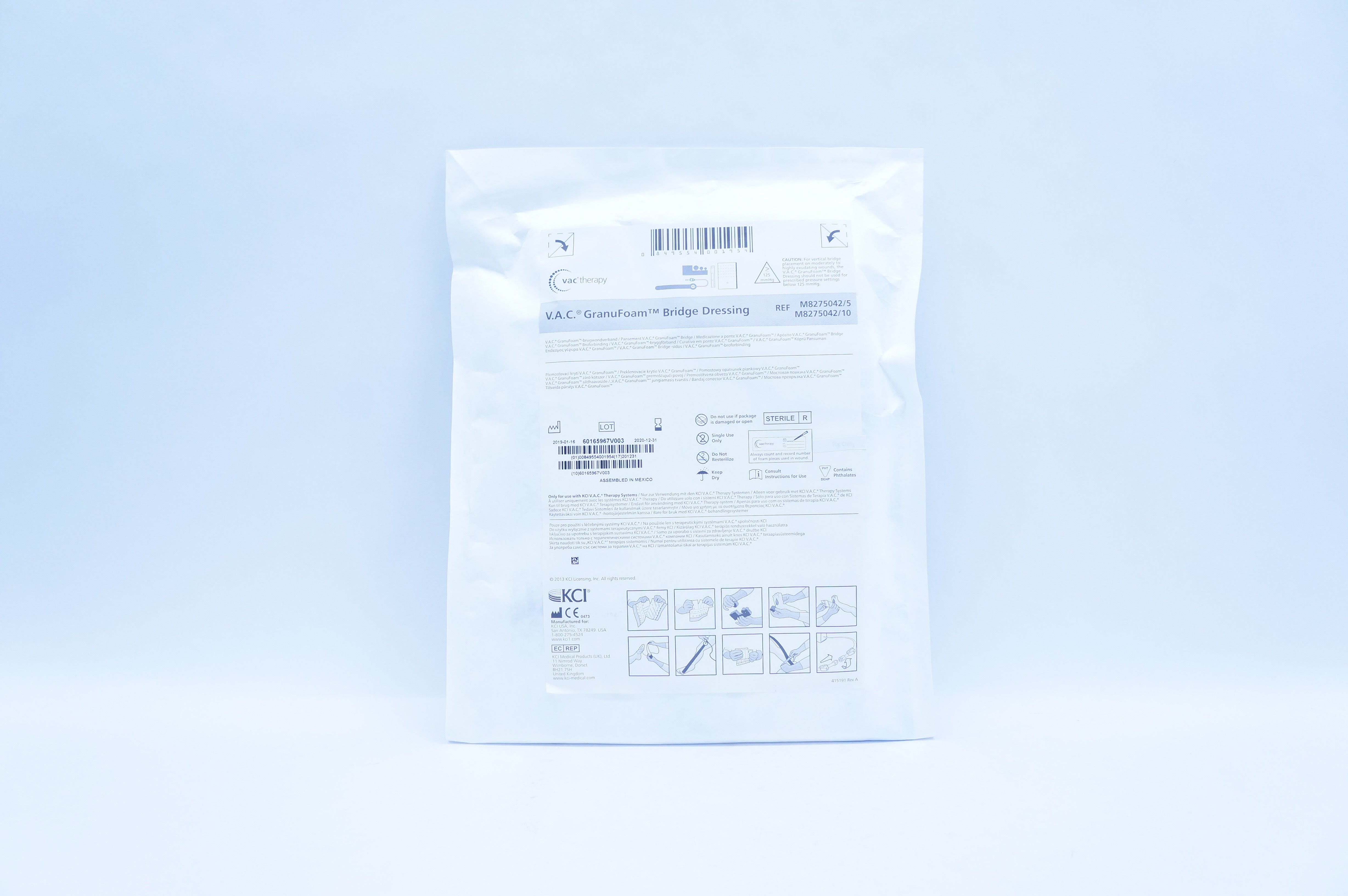 KCI M8275042/5 V.A.C. GranuFoam Bridge Dressing