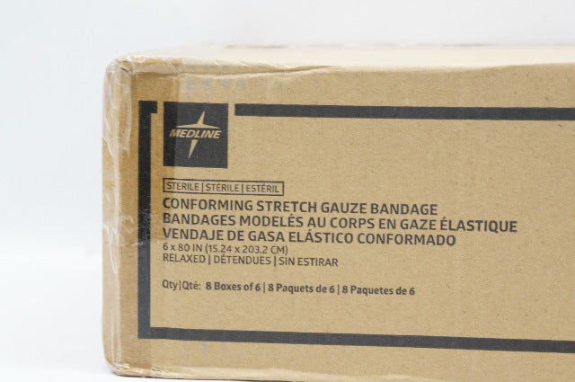Medline NON25499 Conforming Stretch Gauze Bandage 6 x 80 inch - Box of 48