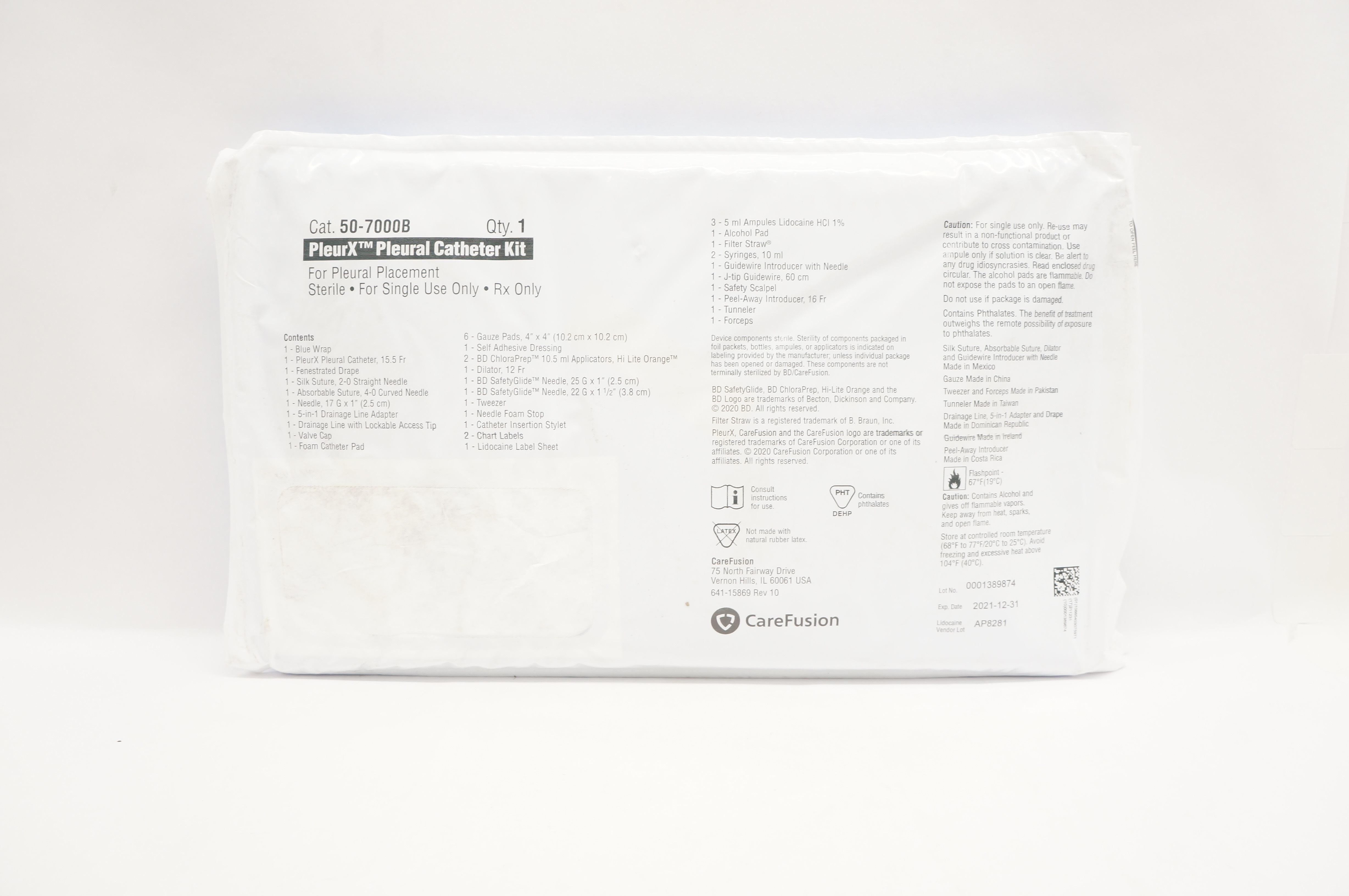 CareFusion 50-7000B PleurX Pleural Cath. Kit (x)