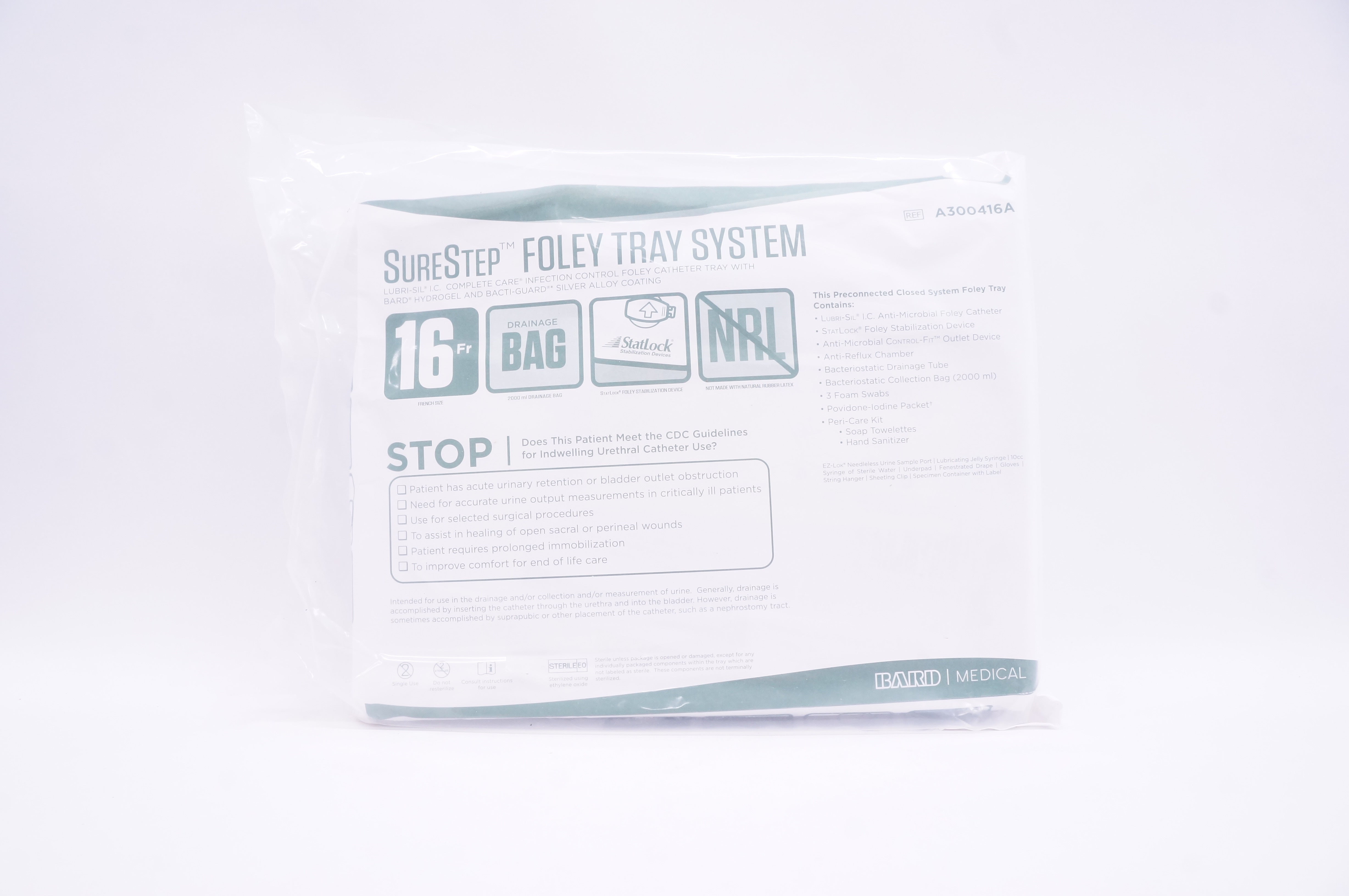 Bard A300416A SureStep Foley Tray System 16Fr