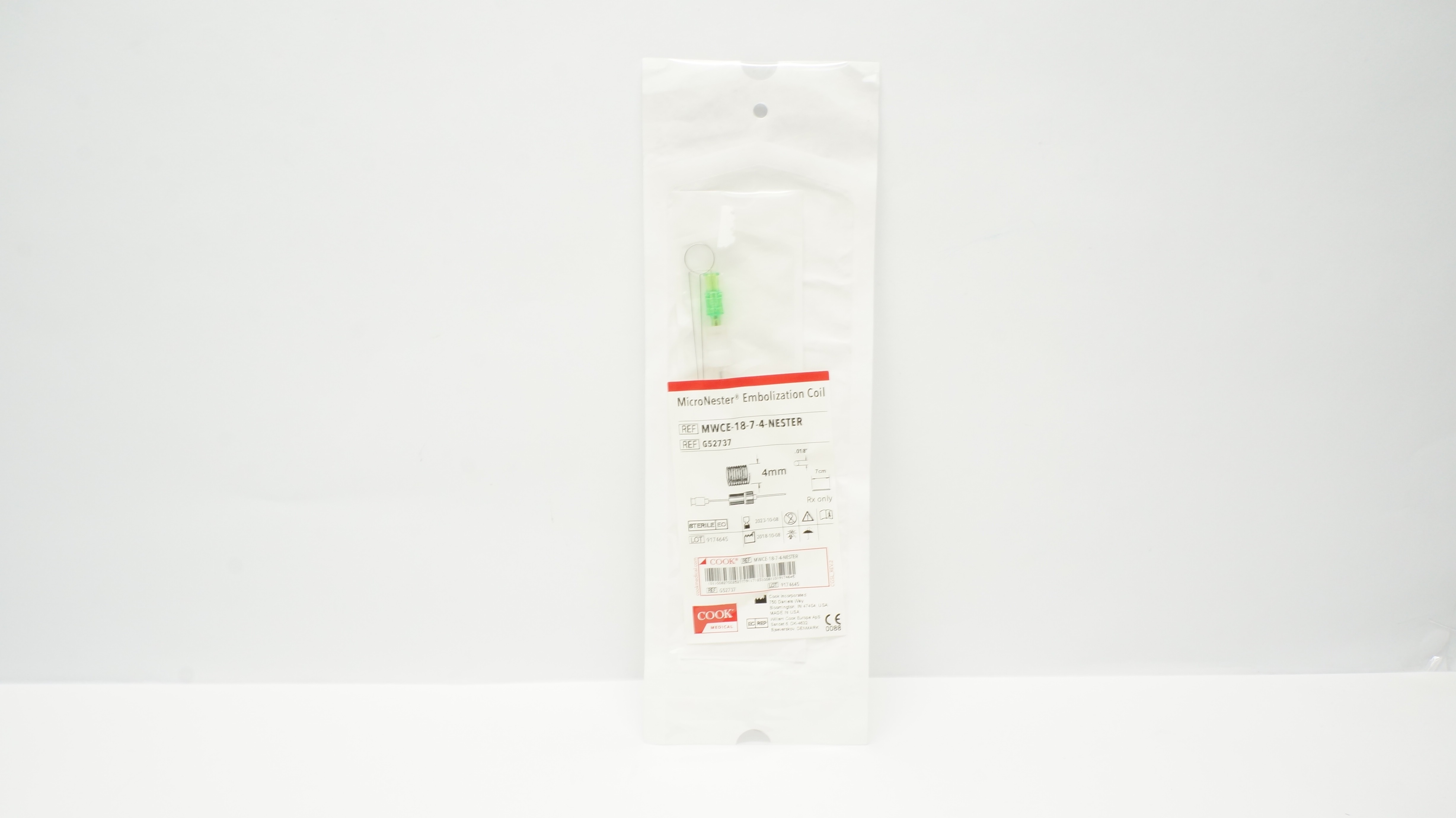 Cook Medical G52737 MicroNester Embolization Coil 4mm x 7cm x .018inch (x)