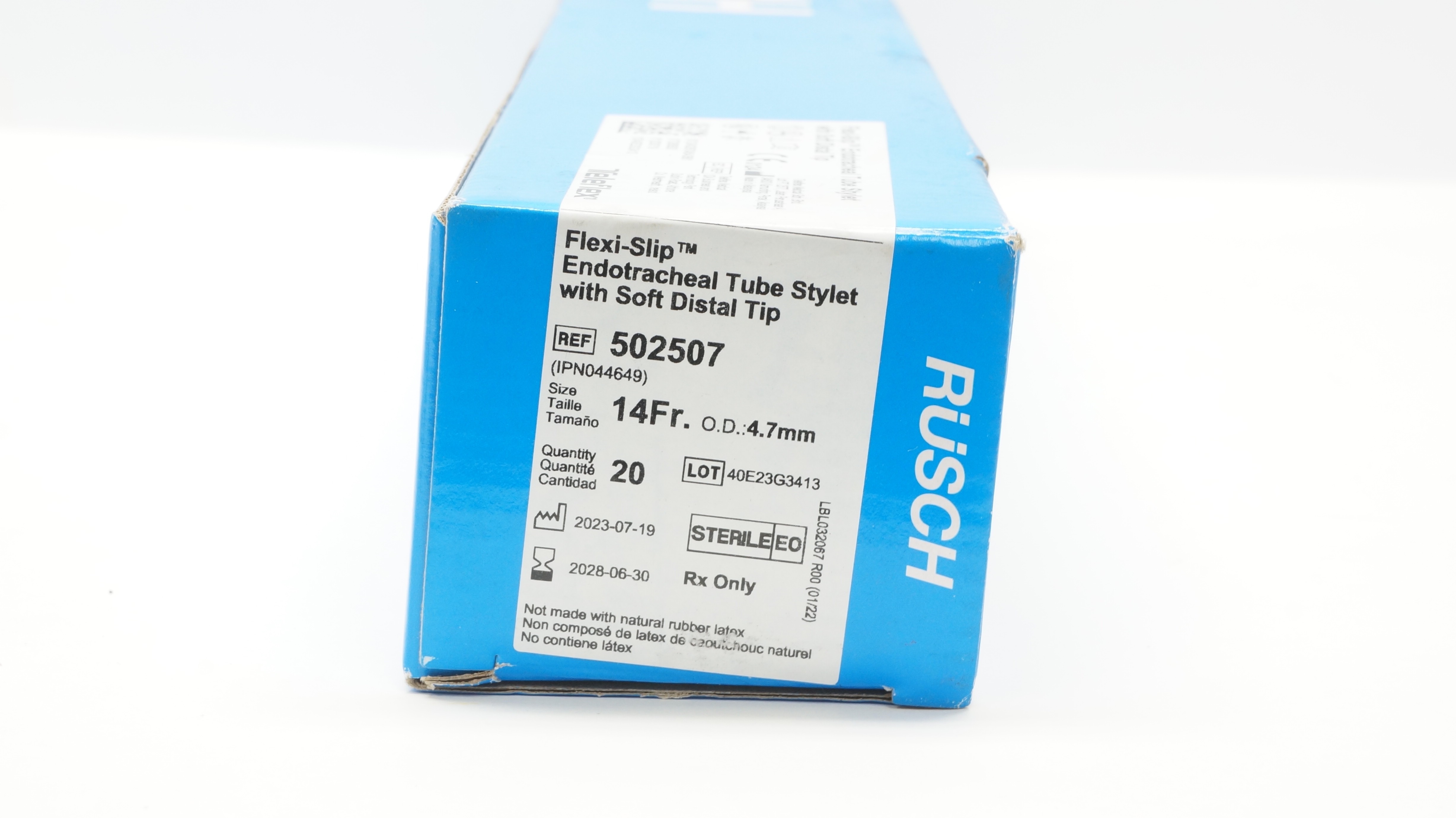 Teleflex 502507 Rusch Flexi-Slip Endotracheal Tube Stylet 14Frx4.7mm - Box of 18