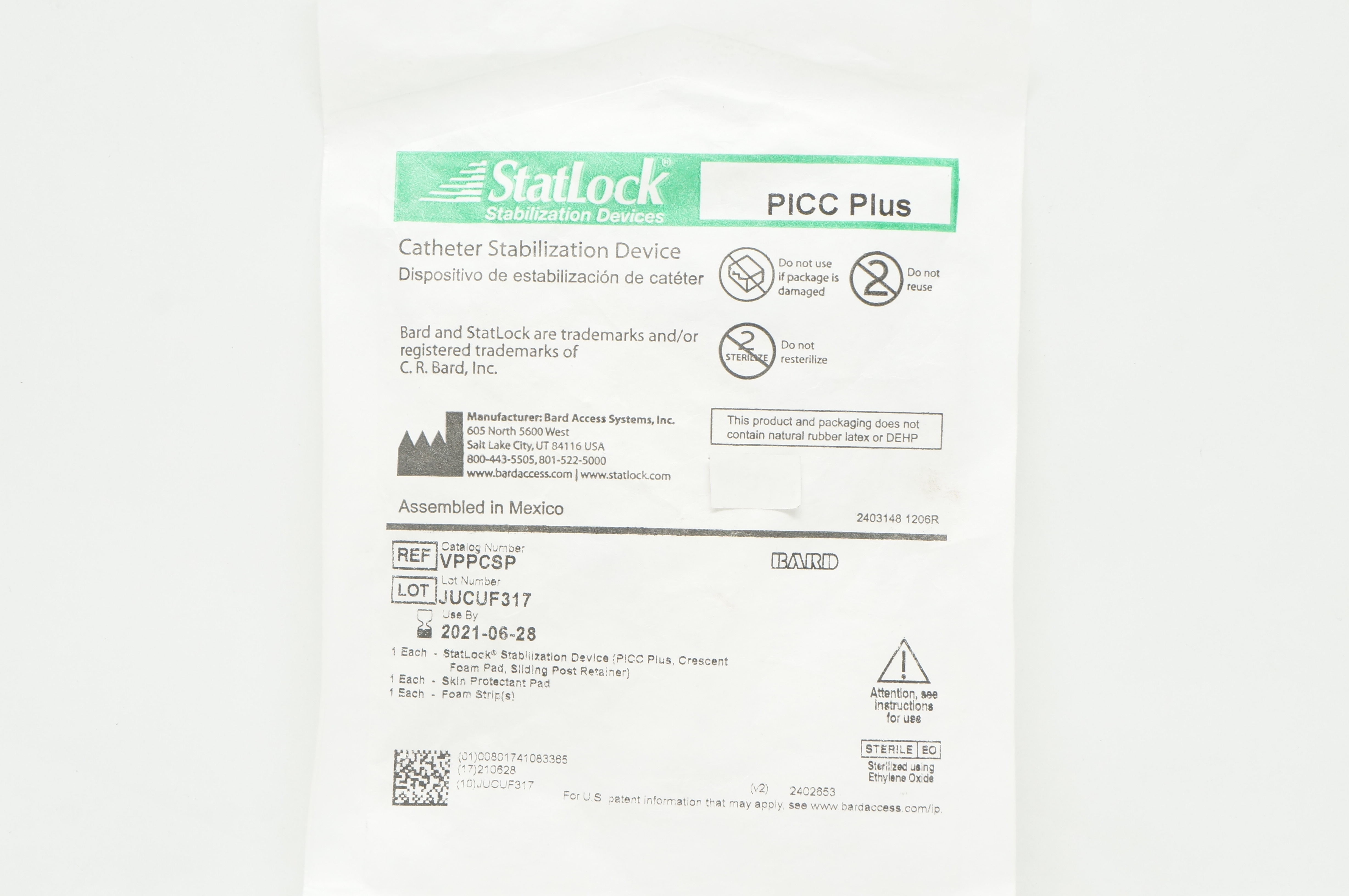 Bard VPPCSP StatLock Cath. Stabilization Device PICC Plus (x)