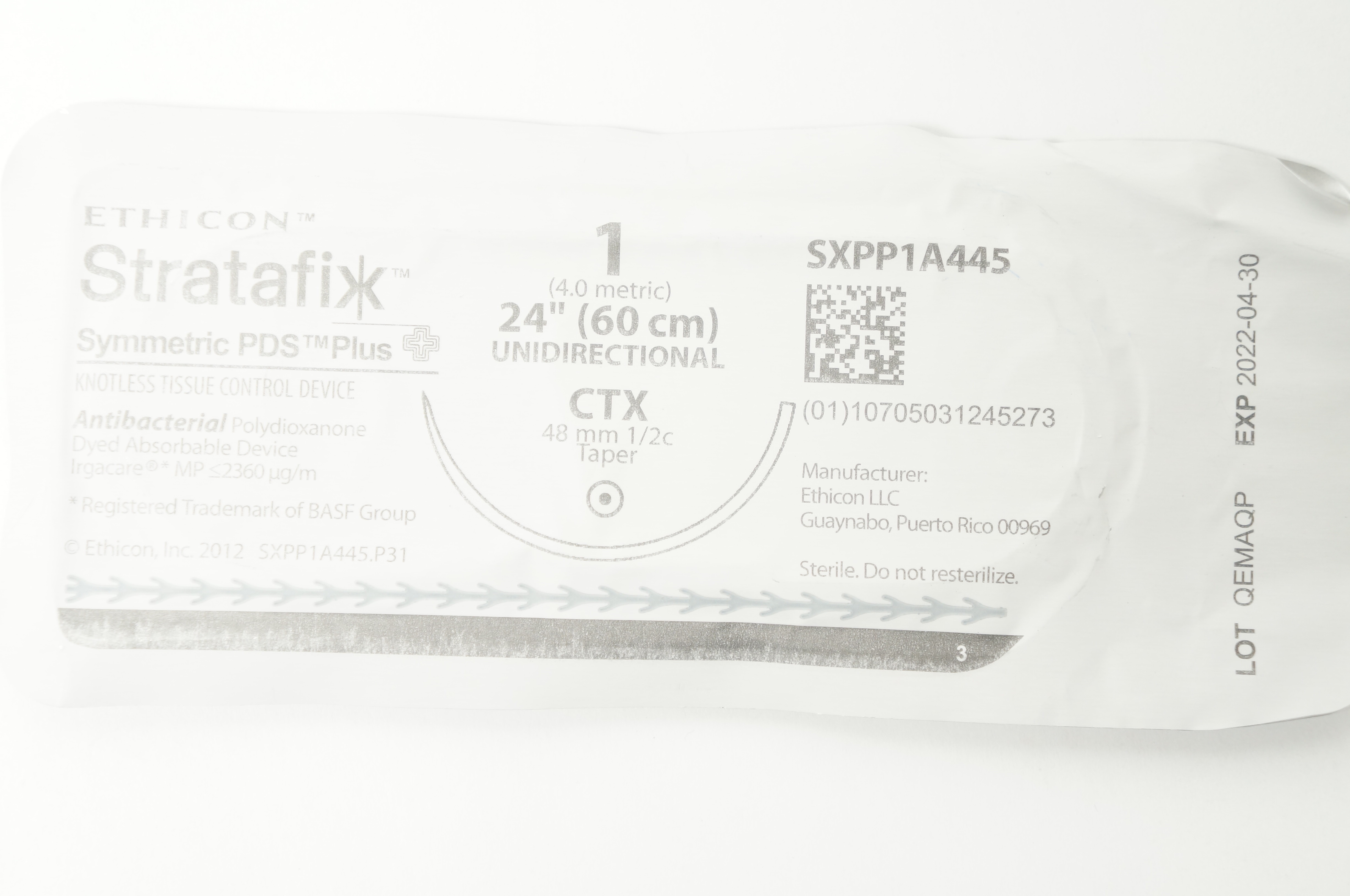 Ethicon SXPP1A445 1 PDS Plus OS-6 CTX 48mm 1/2c Taper 24inch