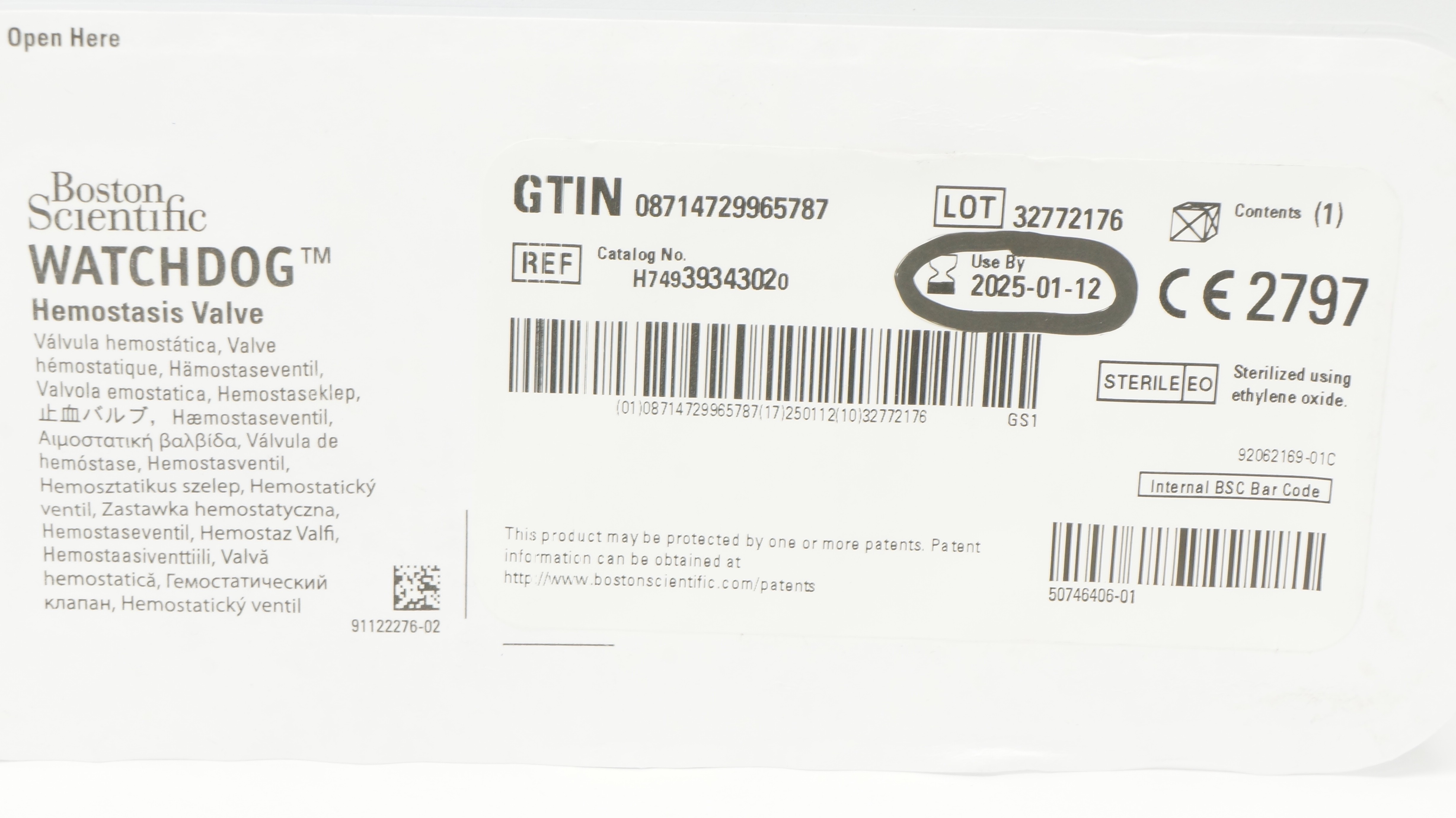 Boston Scientific H74939343020 Watchdog Hemostasis Valve (x)