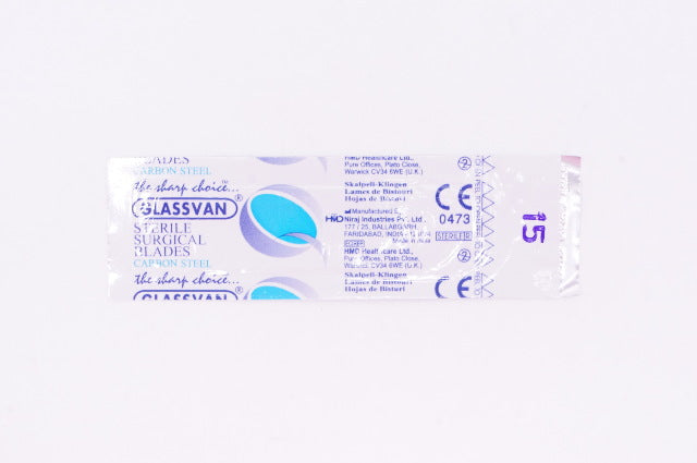 HMD GLASSVAN Sterile Surgical Blades Carbon Steel 15