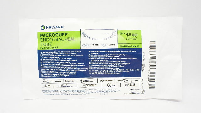 Microcuff Od Halyard 35113 Microcuff Endotracheal Tube For Pediatrics 5.6 OD x 4.0 ...