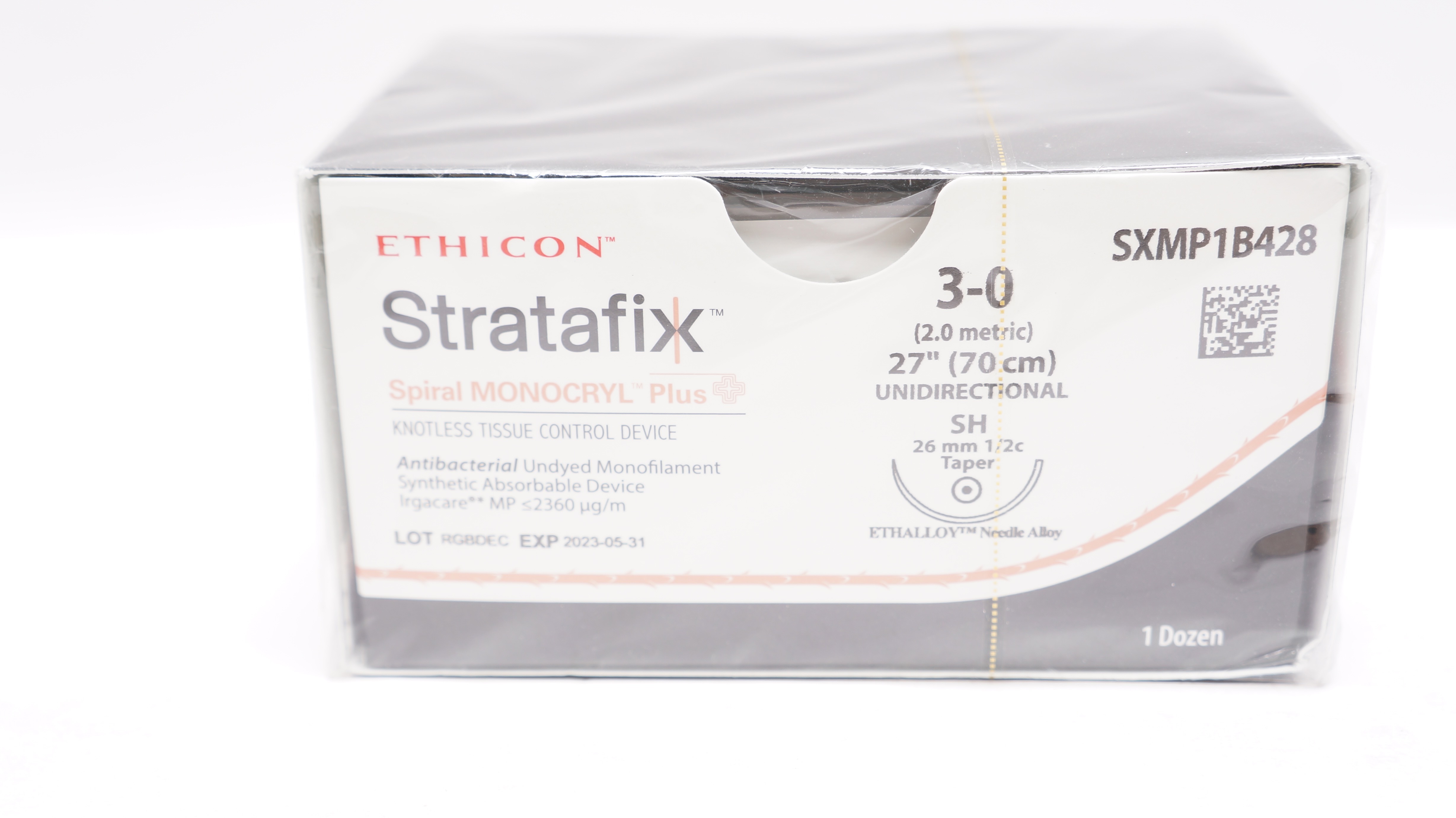Ethicon SXMP1B428 3-0 Stratafix Monofilament SH 26mm 1/2cTaper 27In-Box of 12(x)