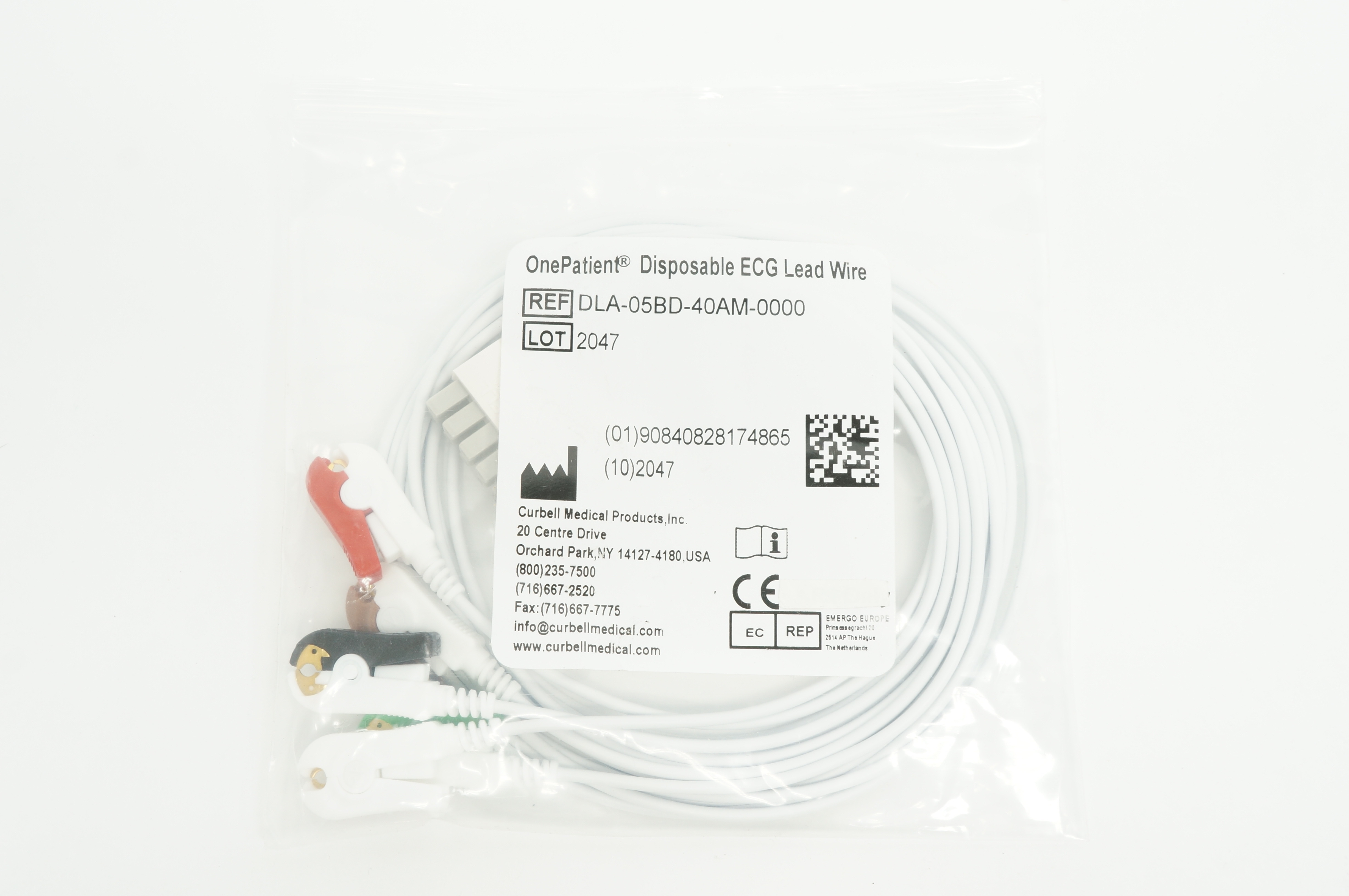 Curbell Medical DLA05BD40AM0000 OnePatient Disposable ECG Lead Wire