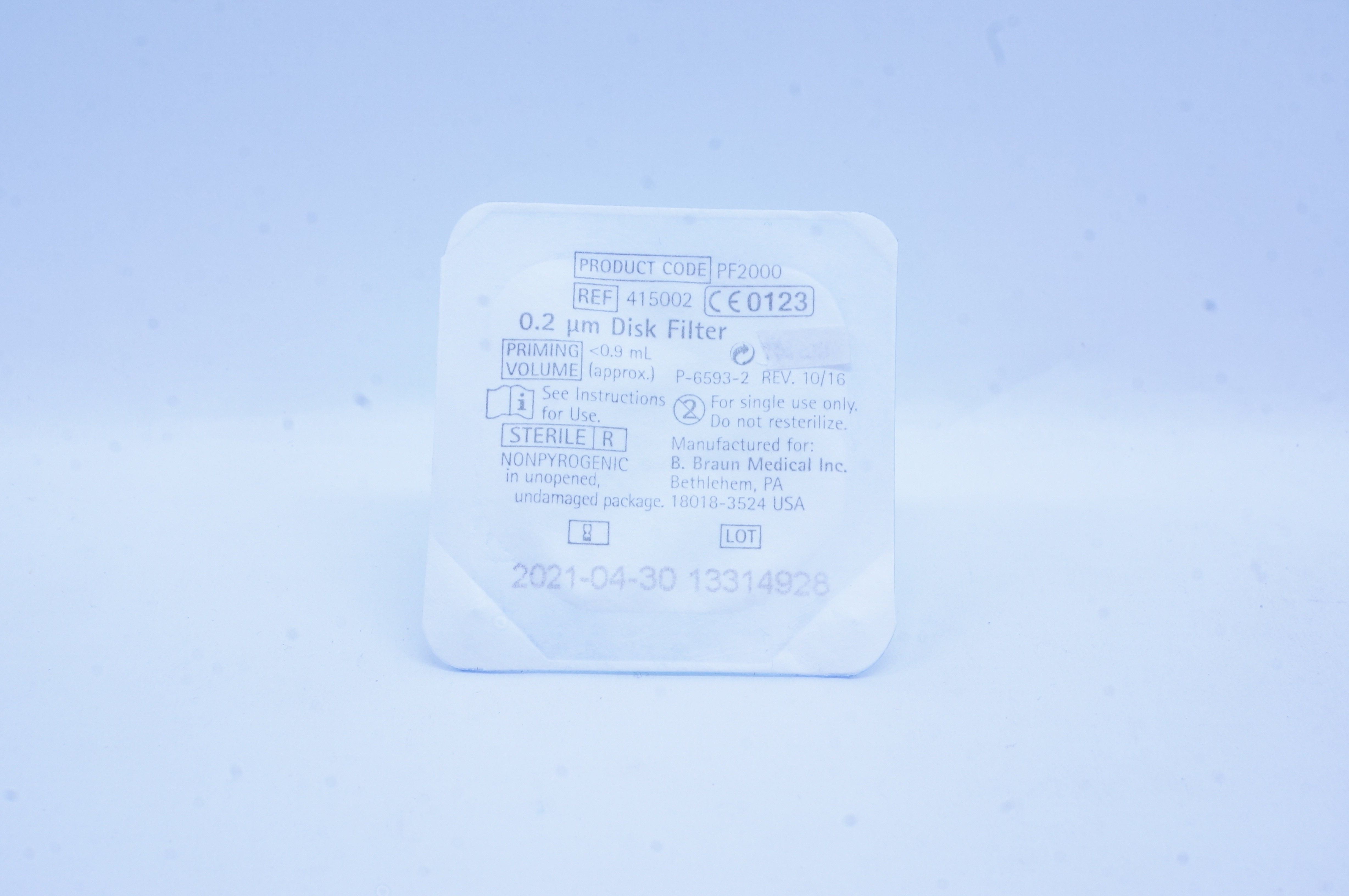 Braun 415002 0.2 Micron Disk Filter <0.9mL Approx. (x)