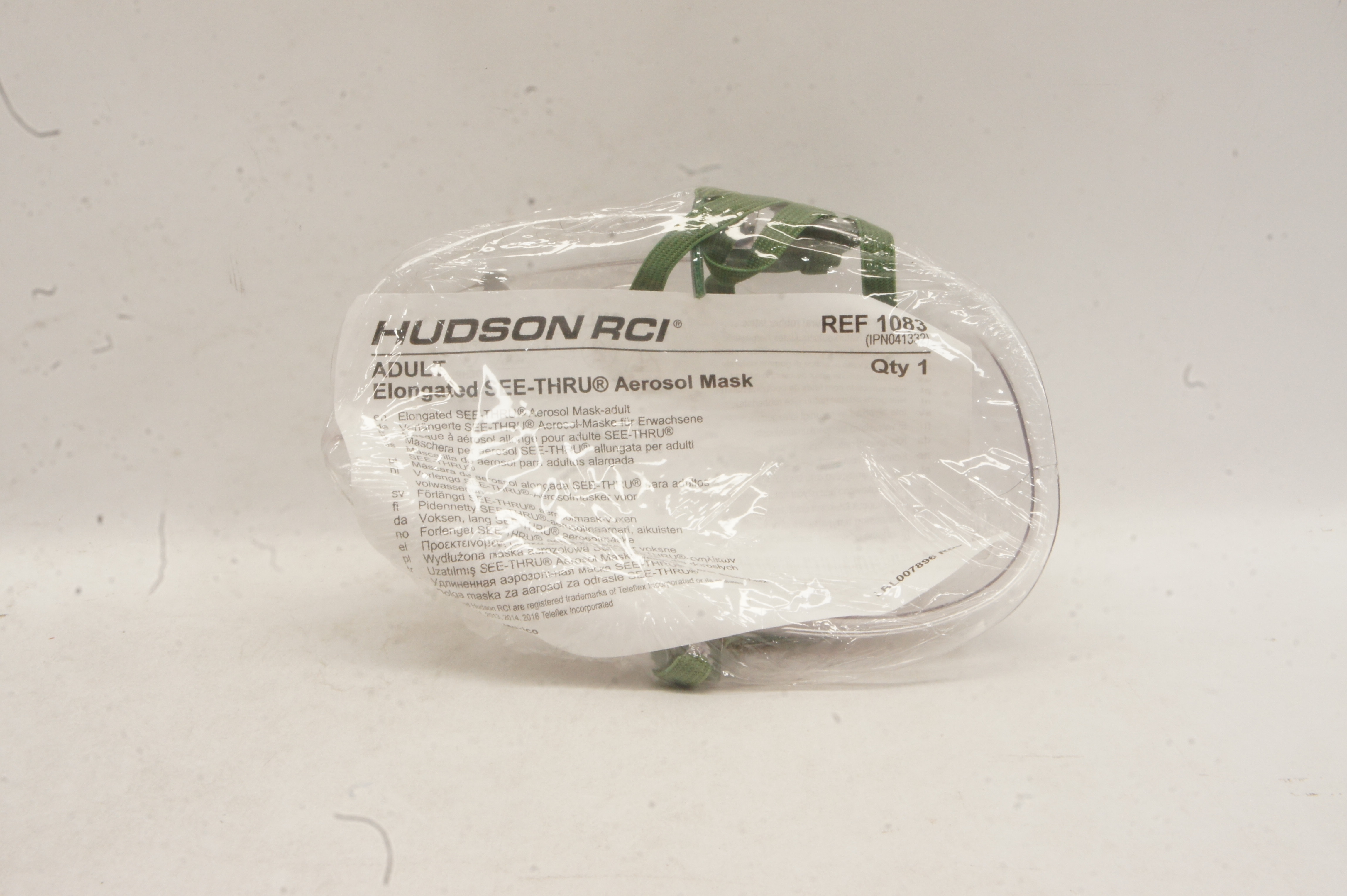 Hudson RCI 1083 Teleflex Elongated SEE-THRU Aerosol Mask Adult