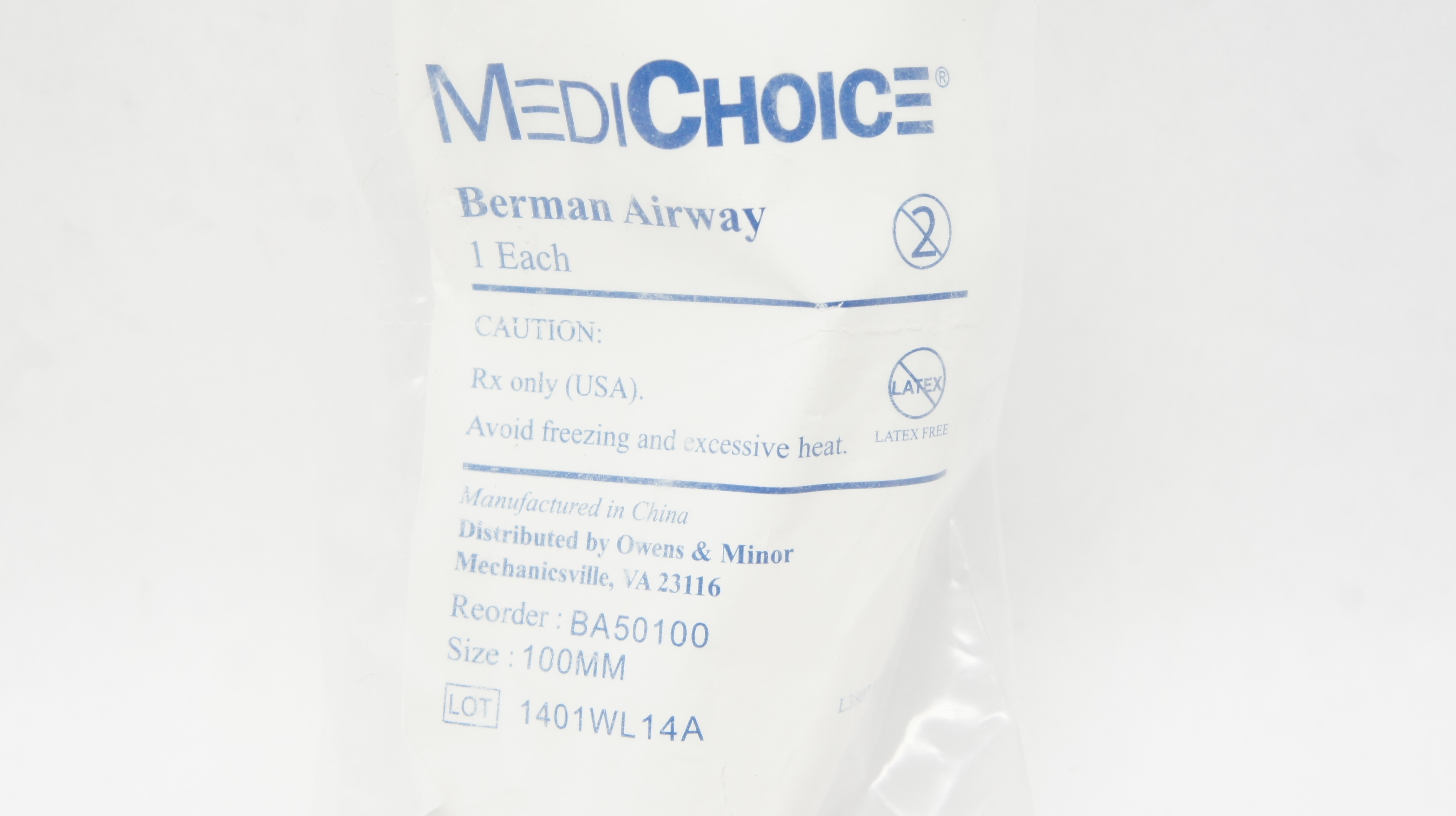 MediChoice BA50100 Berman Airway, Size 100mm